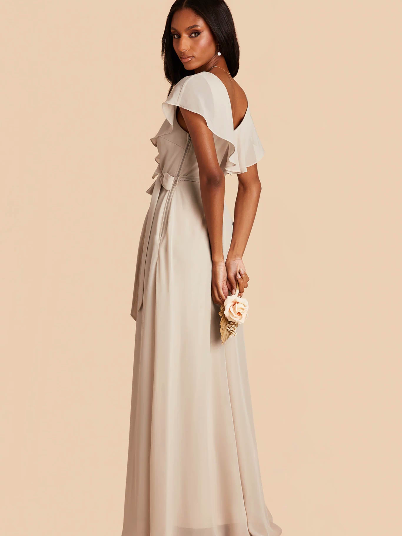 Classic Champagne Jackson Chiffon Dress by Birdy Grey