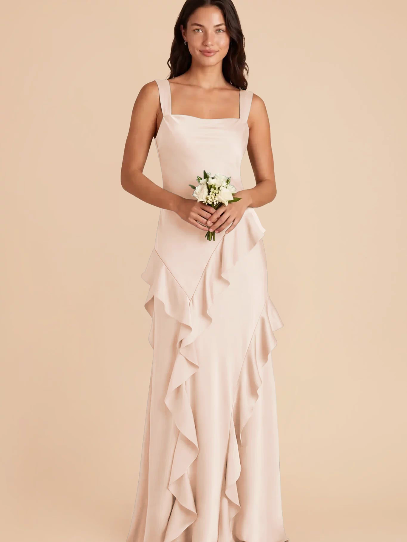 Jana Matte Satin Dress - Champagne XXL / CHAMPAGNE / Rush Production