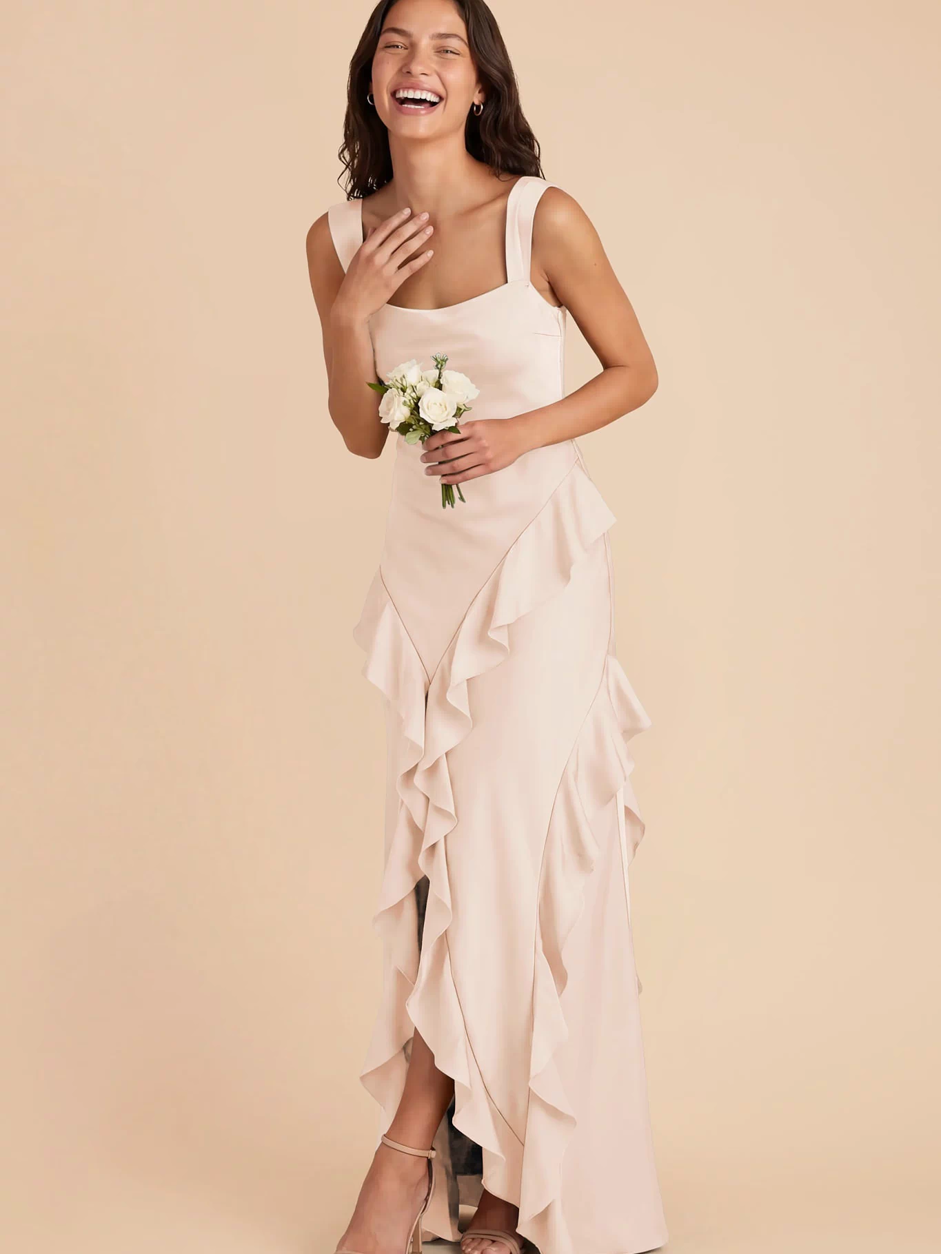Jana Matte Satin Dress - Champagne XXL / CHAMPAGNE / Rush Production