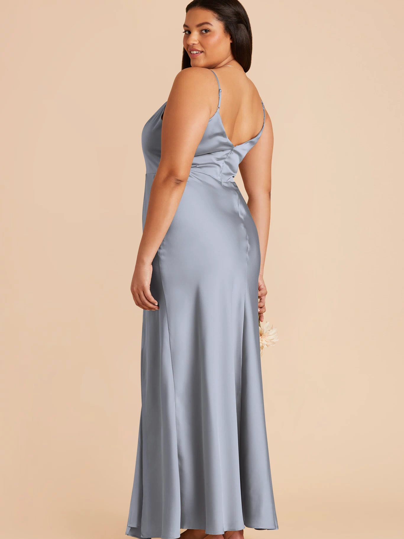 Dusty Blue Jay Matte Satin Dress by Birdy Grey