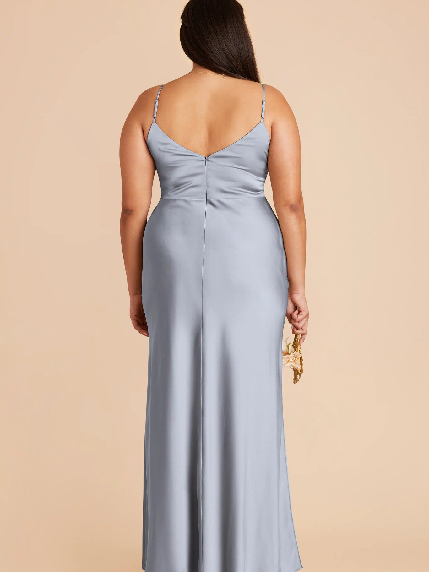 Dusty Blue Jay Matte Satin Dress by Birdy Grey