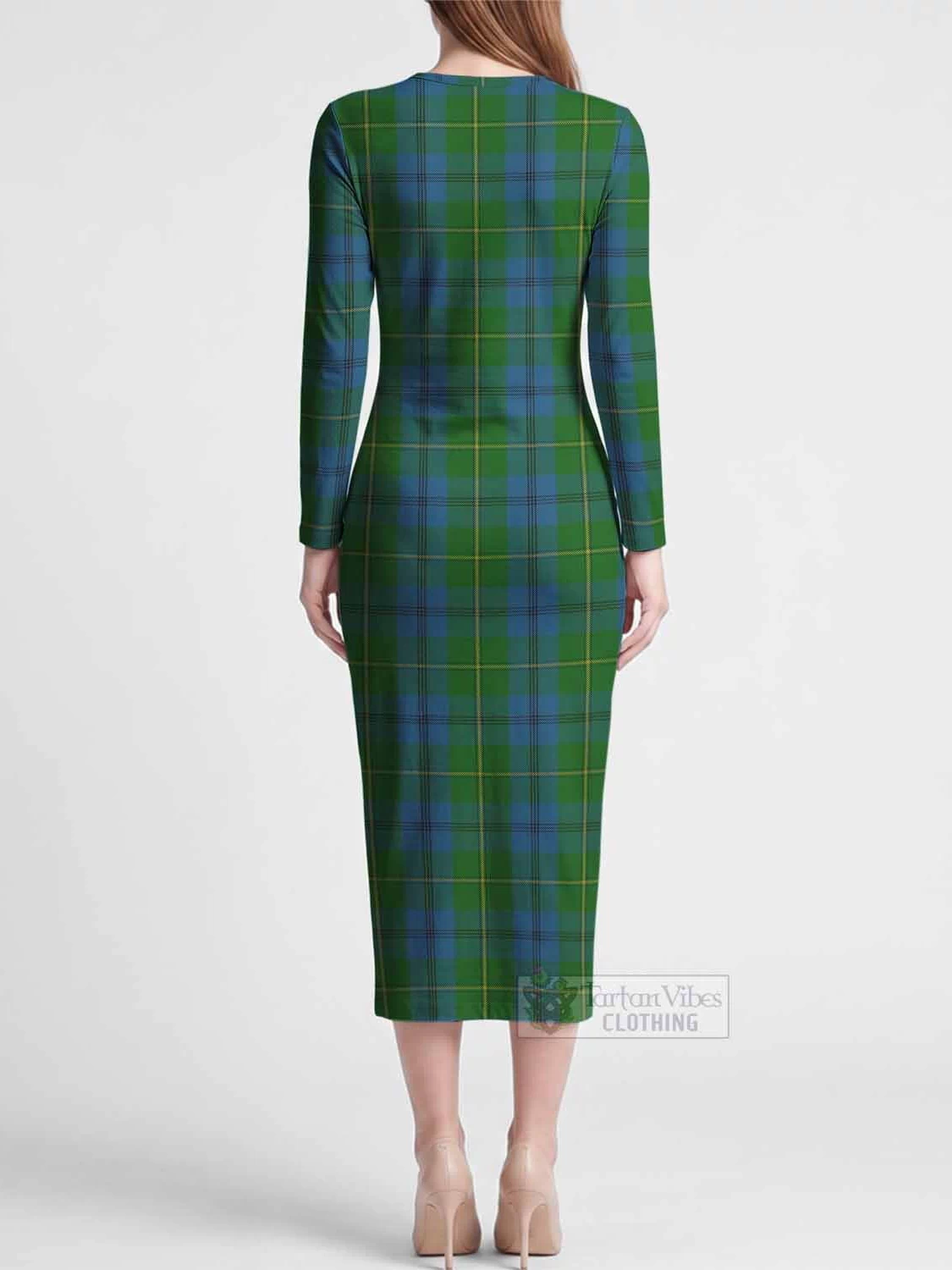 Johnstone (Johnston) Tartan Long Sleeve Bodycon Midi Dress - Tartan Vibes Clothing