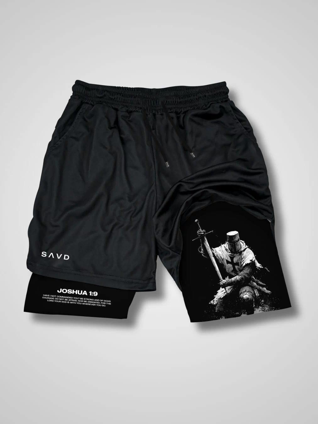 Joshua 1:9 ’Sword of Courage’ Men’s Performance Shorts