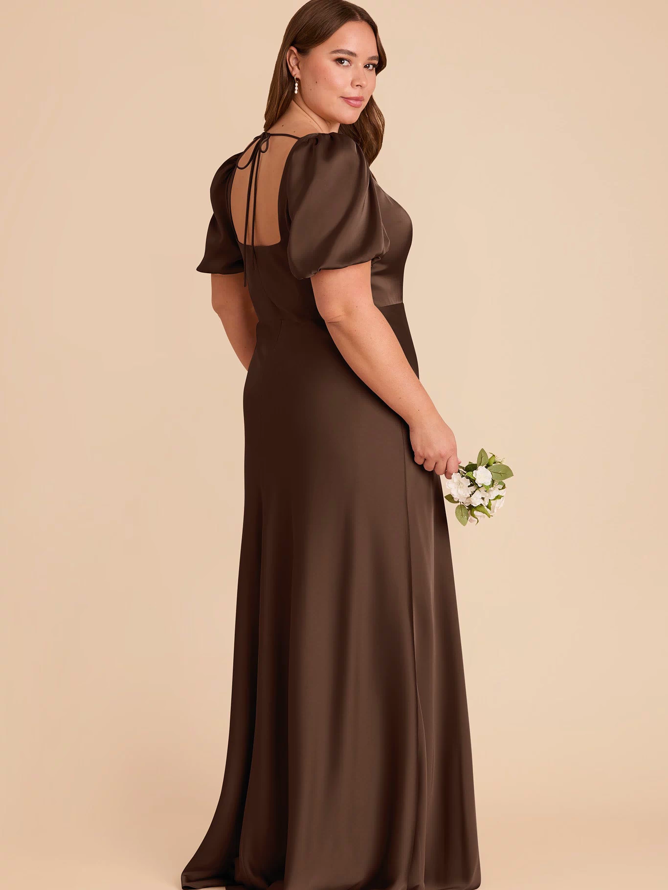 Judy Matte Satin Dress - Espresso 3X / ESPRESSO / Rush Production