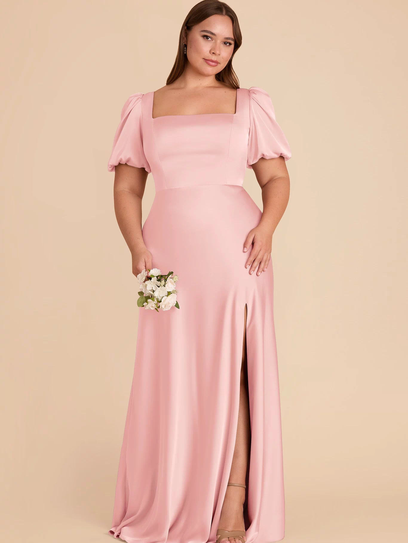Judy Matte Satin Dress - Fondant Pink 3X / FONDANT PINK / Rush Production
