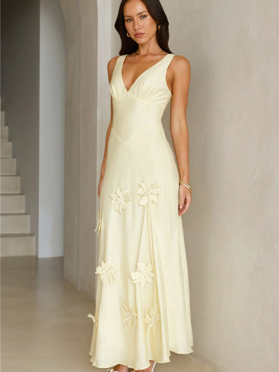 Juicy Floral Maxi Dress Yellow
