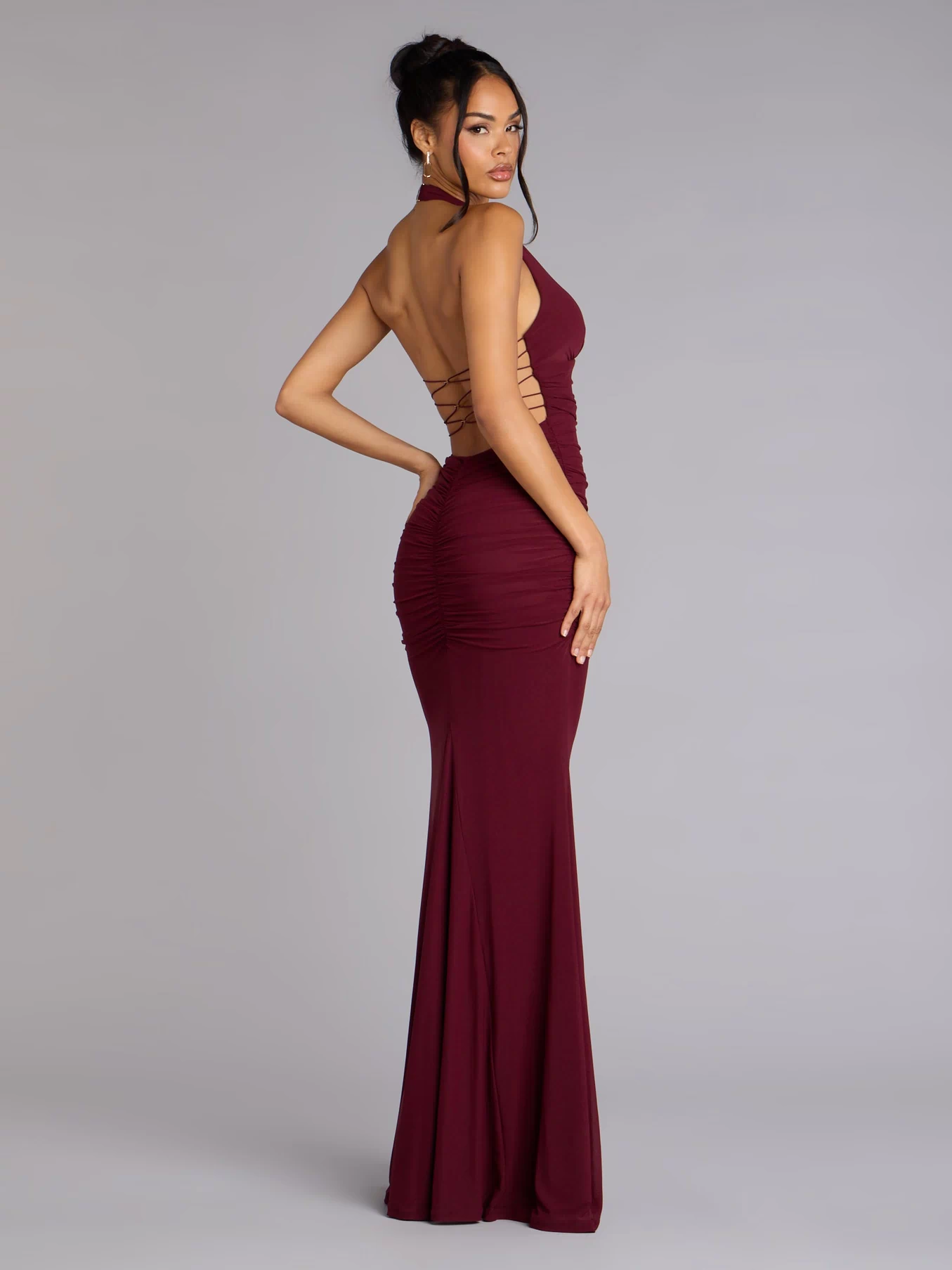 Shop a formal dress like the Juliana Mesh Strappy Back Formal Dress, designed with a sleek silhouette, luxe fabric, and elegant detail for special events.