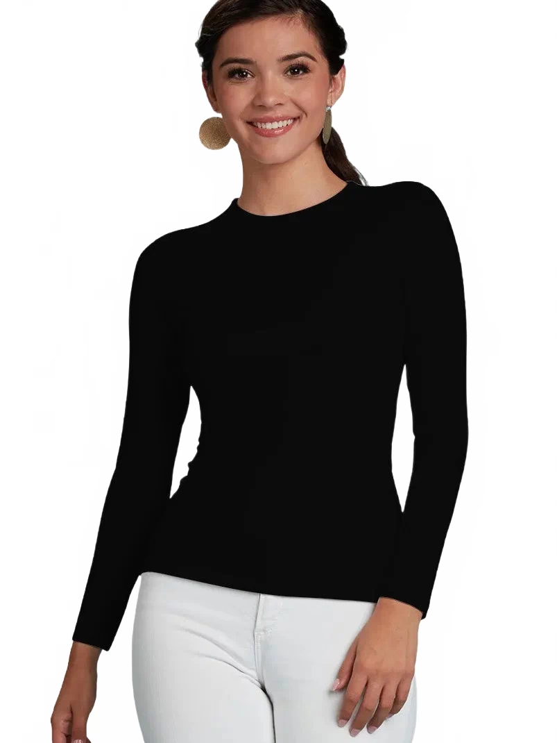 Juliet Jewel Neck Long Sleeve Top — JudyP Apparel