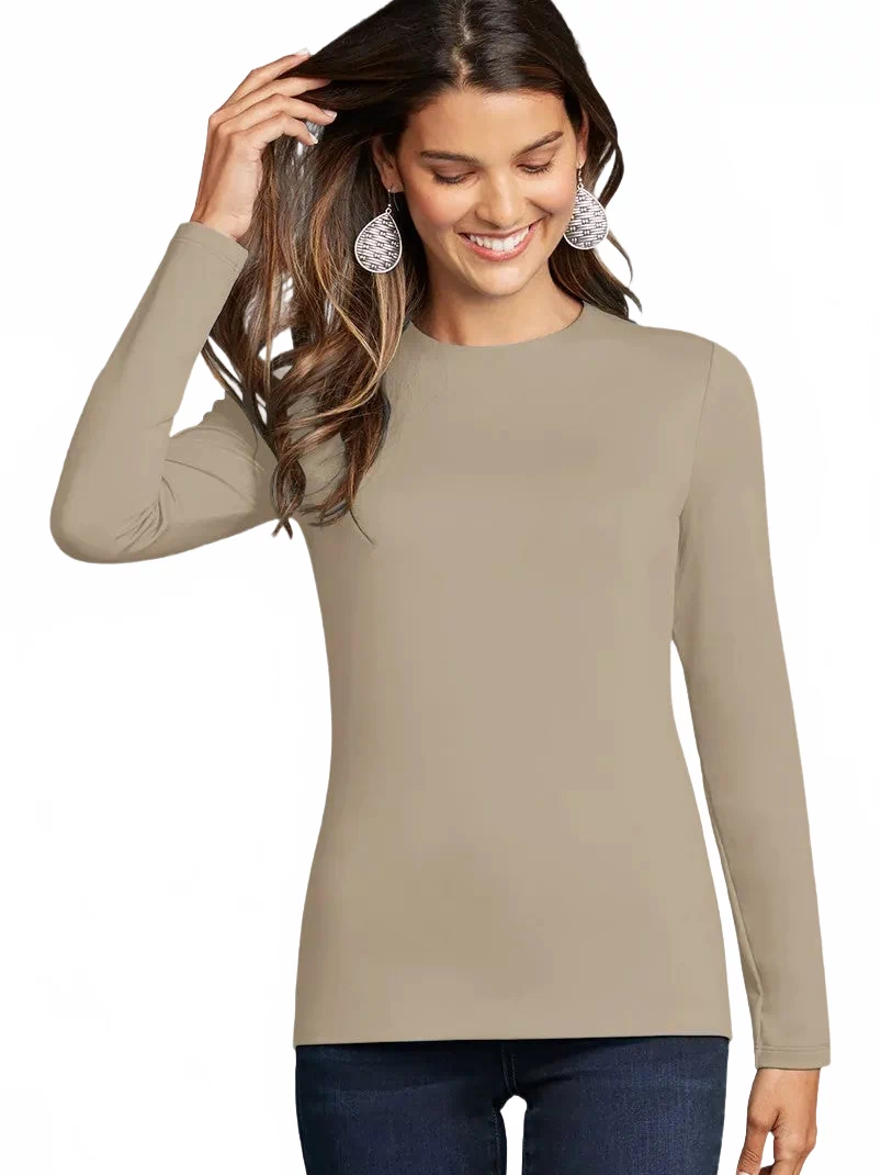 Juliet Jewel Neck Long Sleeve Top — JudyP Apparel
