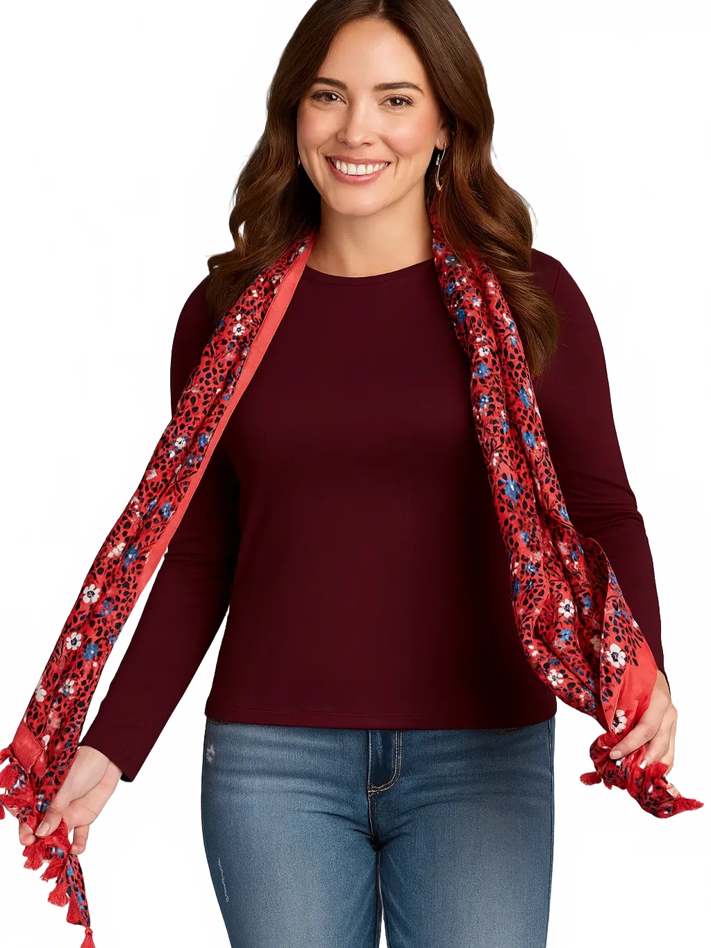 Juliet Jewel Neck Long Sleeve Top — JudyP Apparel