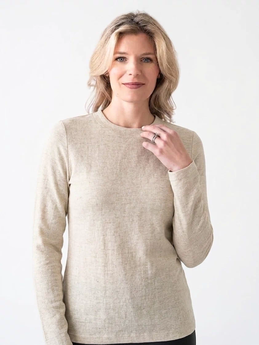 Juliet Jewel Neck Long Sleeve Top — JudyP Apparel