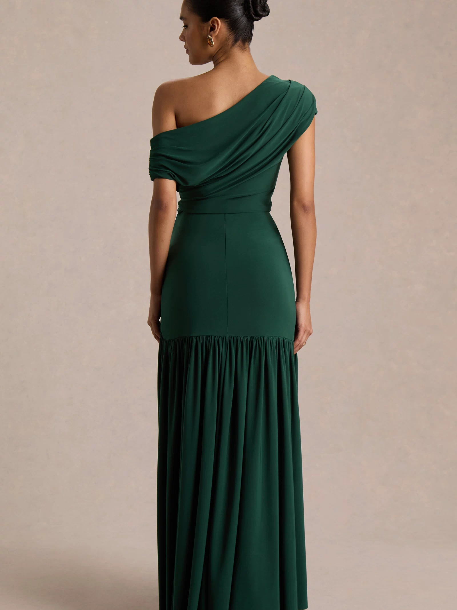 HR_CL136828038 - Kady Dark Green Asymmetric-Neck Maxi Dress With Ruched Detailing and Front-High Split 05.jpg