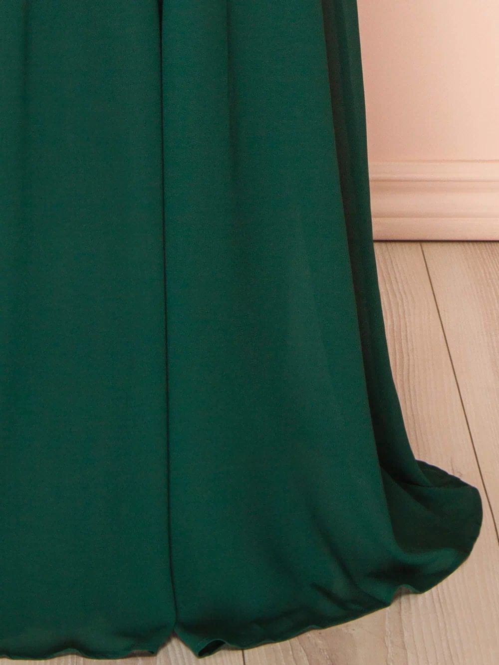 Kieran Green A-Line Maxi Dress w/ Lace | Boutique 1861 bottom