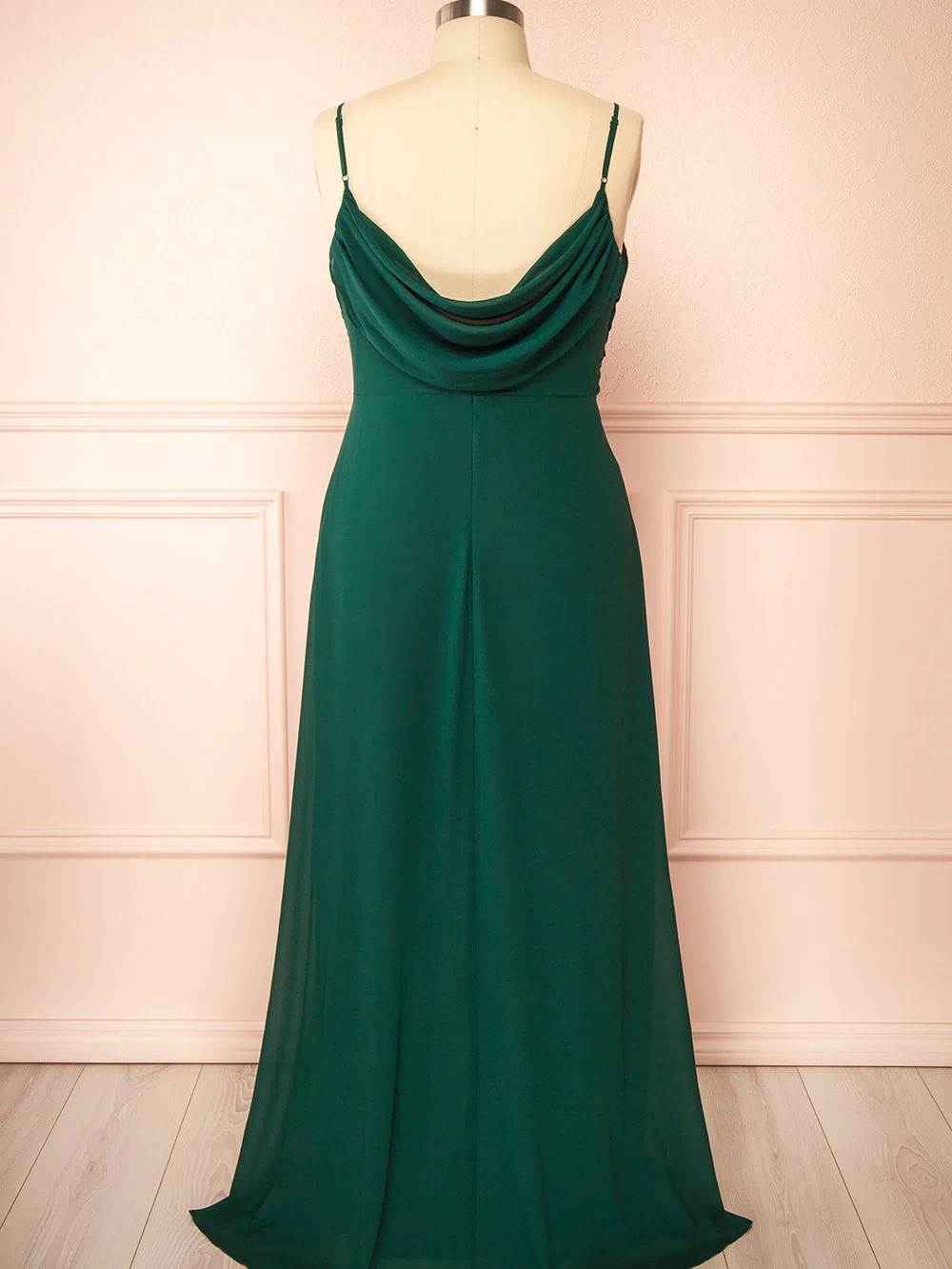 Kieran Green A-Line Maxi Dress w/ Lace | Boutique 1861 back plus size