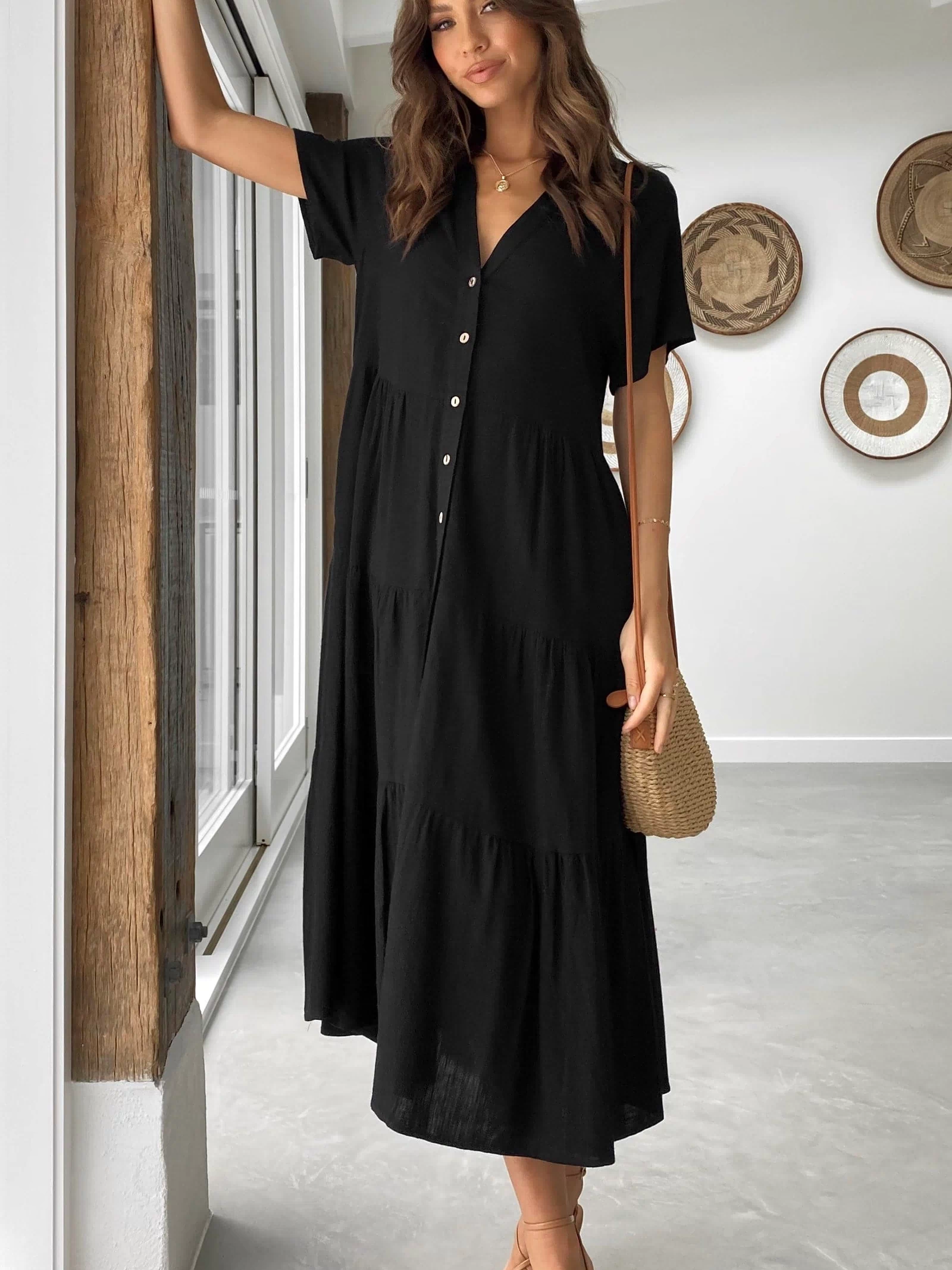 Kimberly Midi Dress - Black