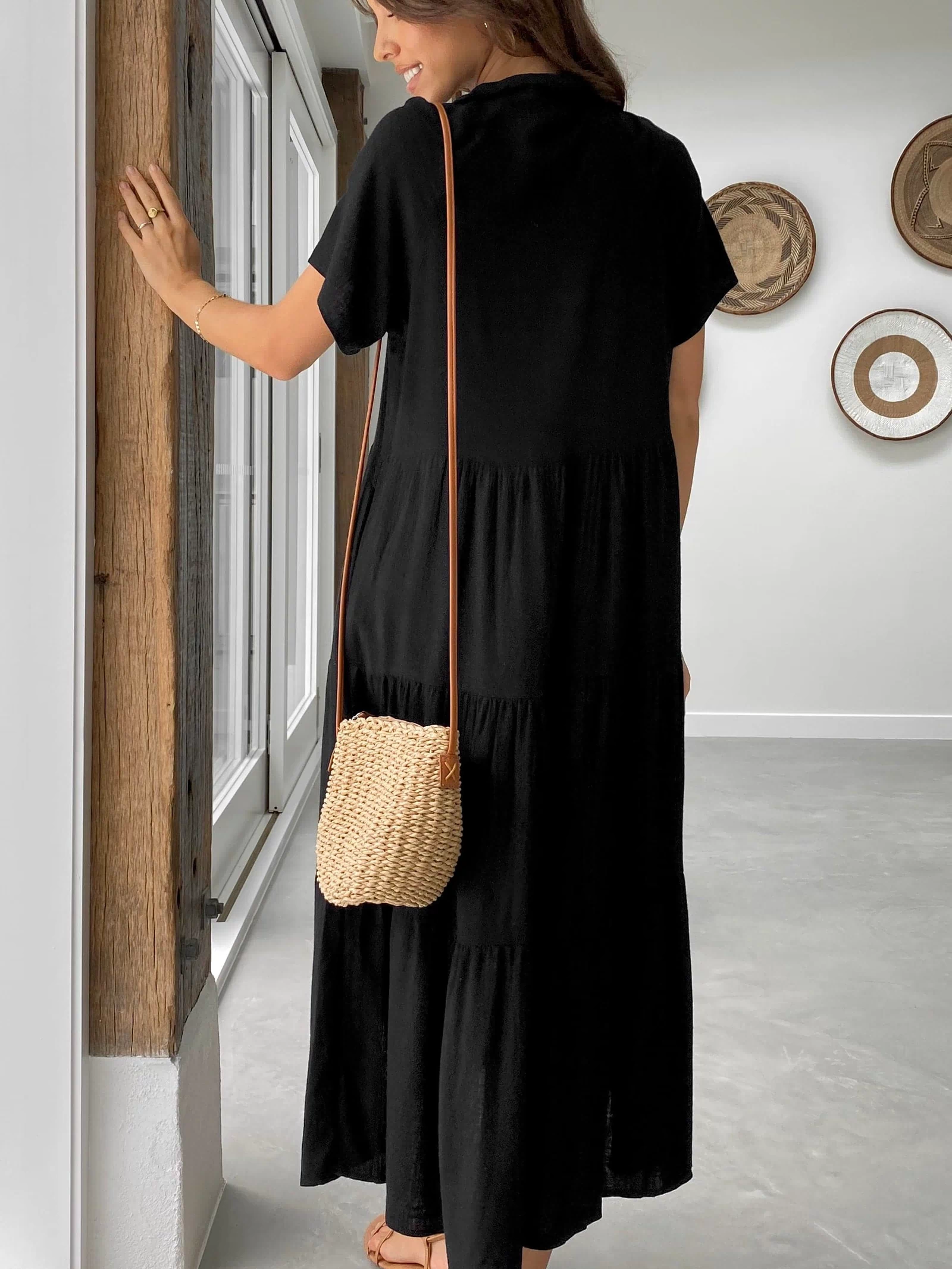 Kimberly Midi Dress - Black - Billy J