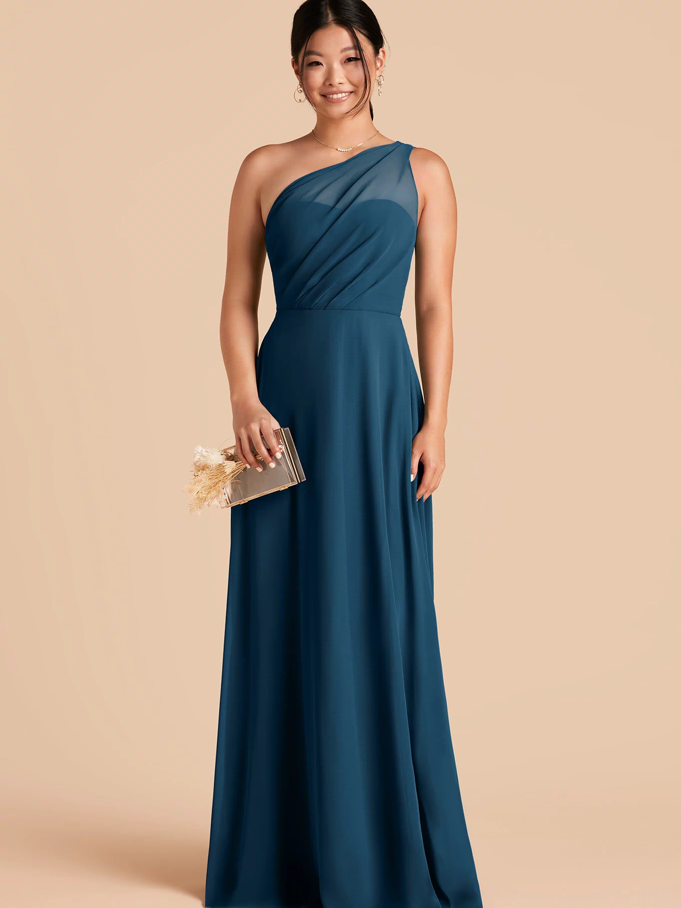 Kira Chiffon Dress - Dark Teal