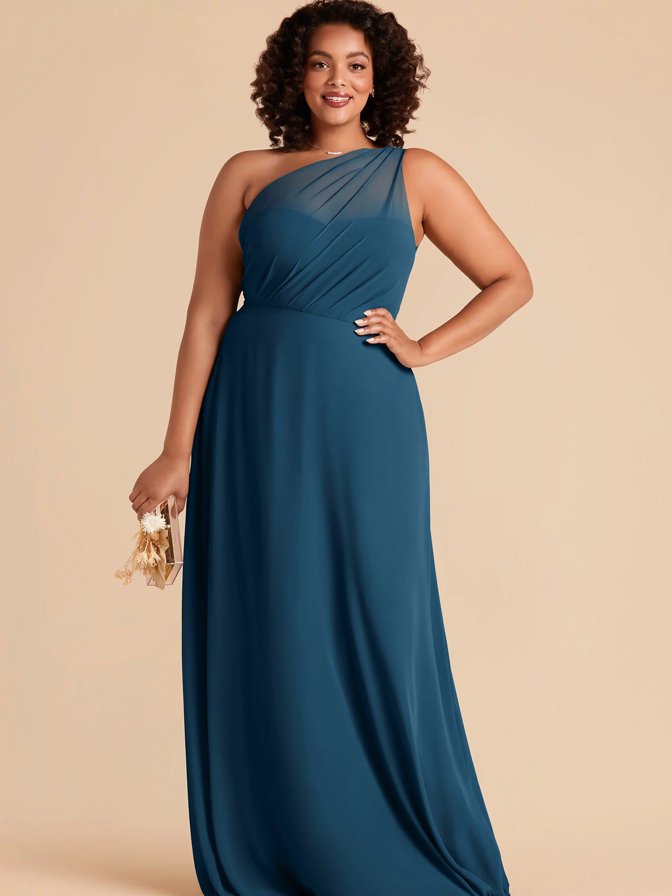 Dark Teal Kira Chiffon Dress by Birdy Grey
