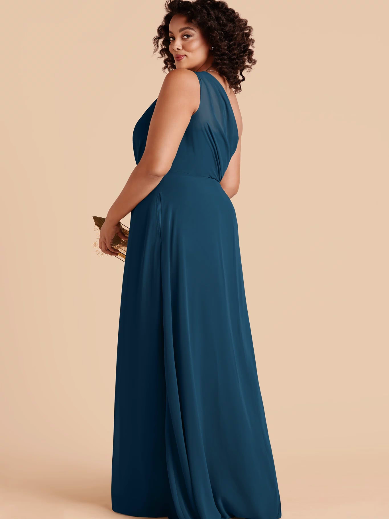 Dark Teal Kira Chiffon Dress by Birdy Grey