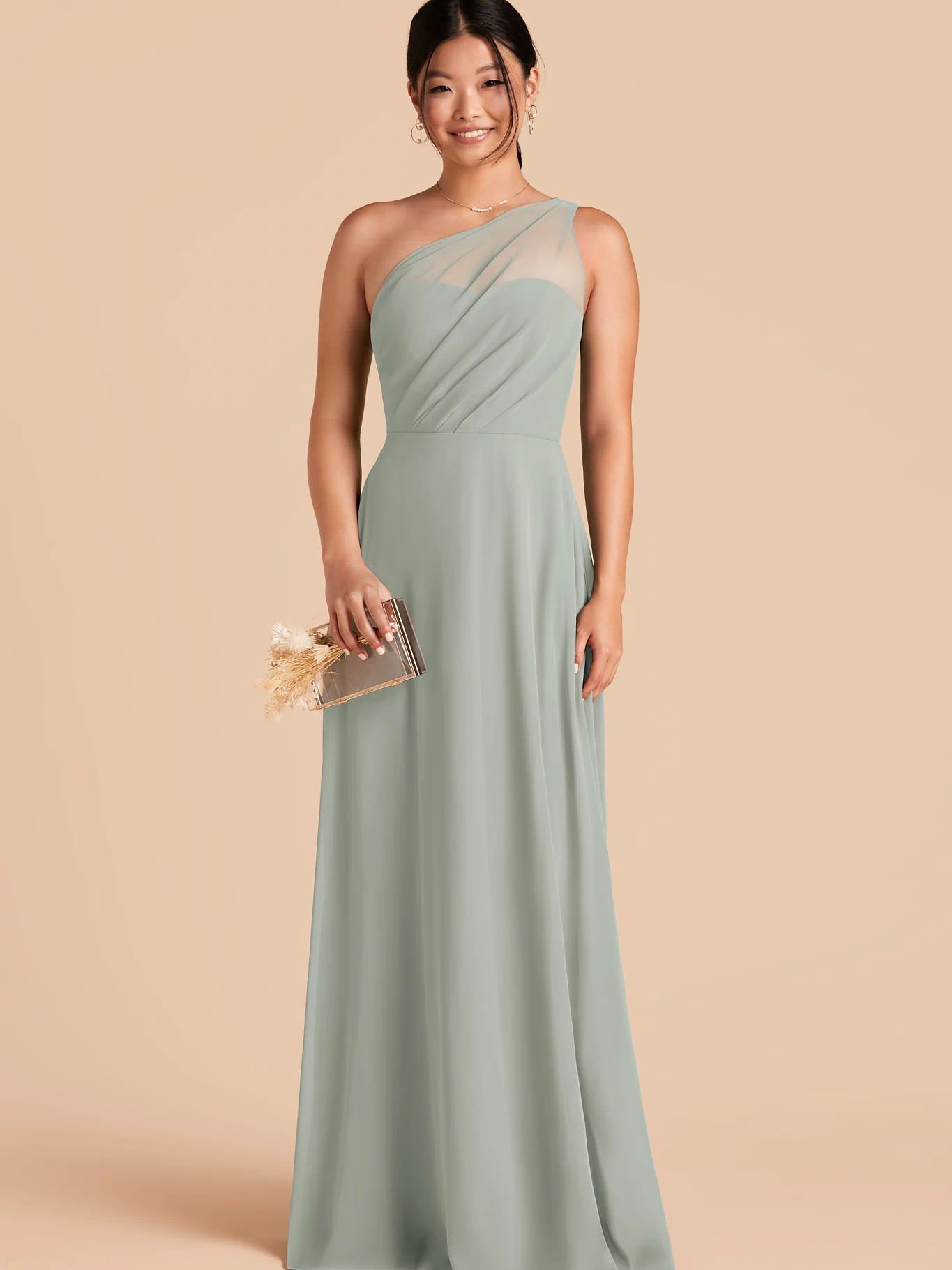 Kira Chiffon Dress - Sage