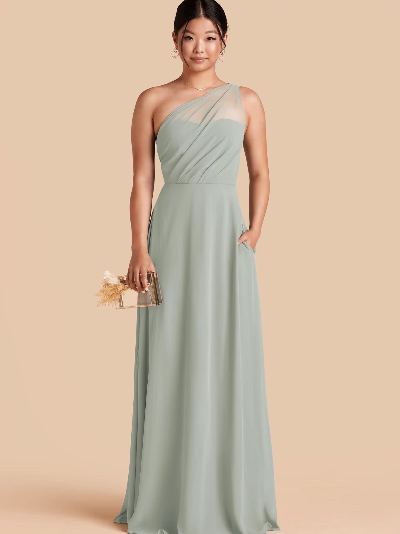 Sage Kira Chiffon Dress by BIrdy Grey