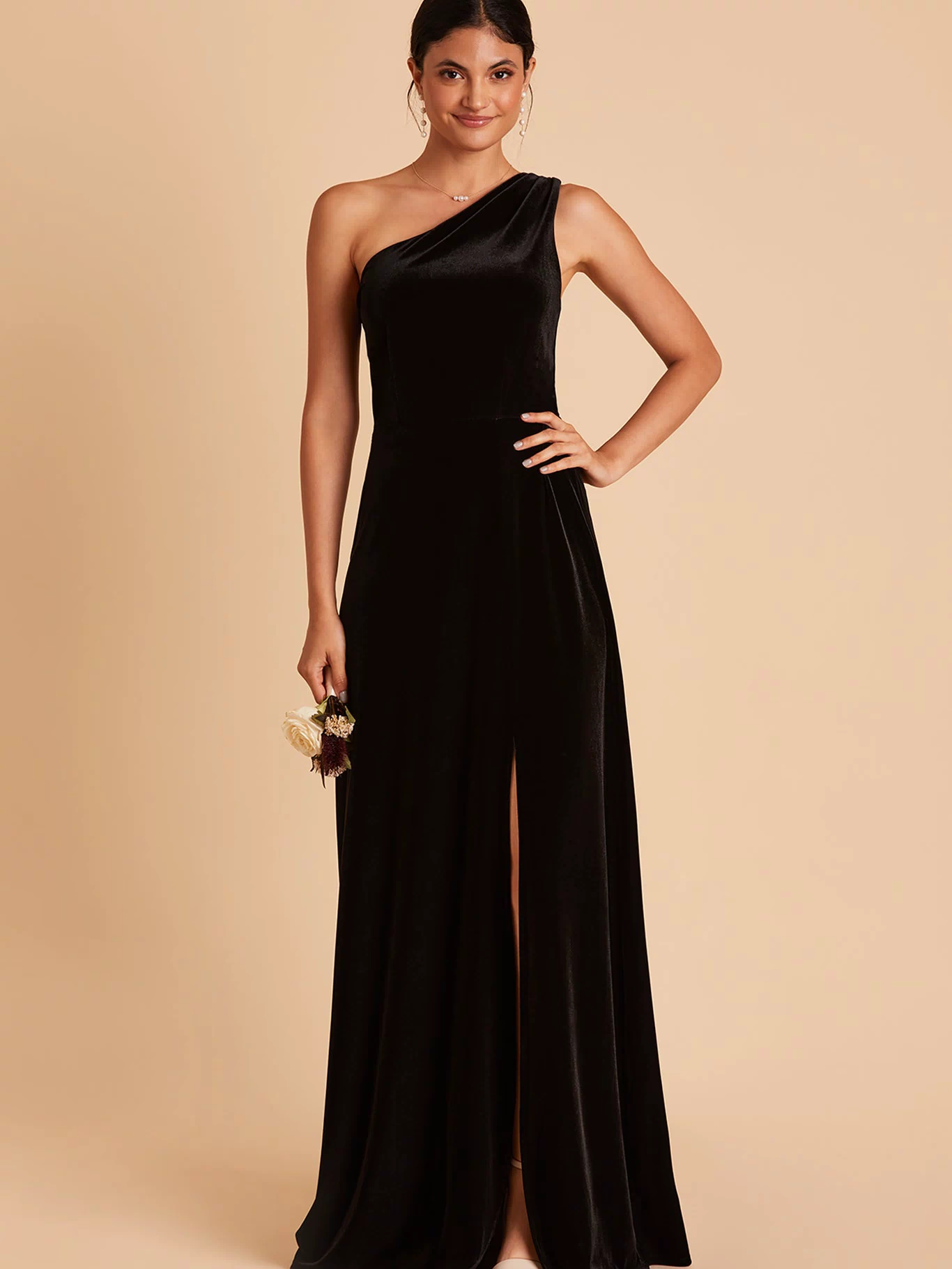 Kira Velvet Dress - Black