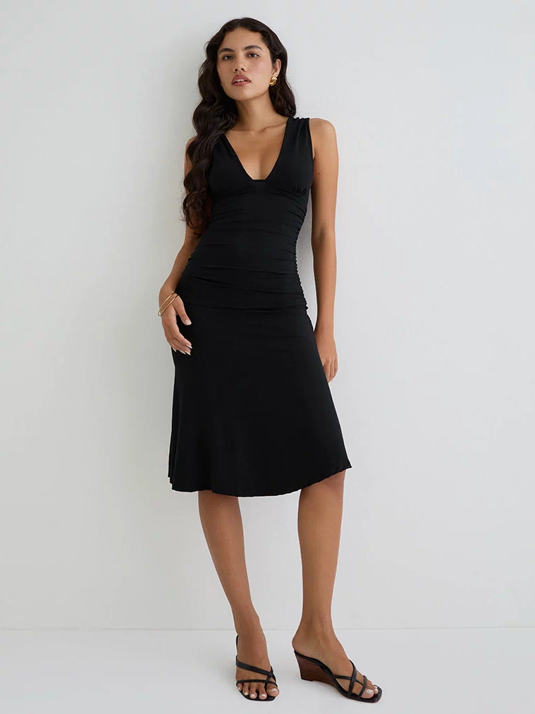 Image of Laluma Midi Dress in Black