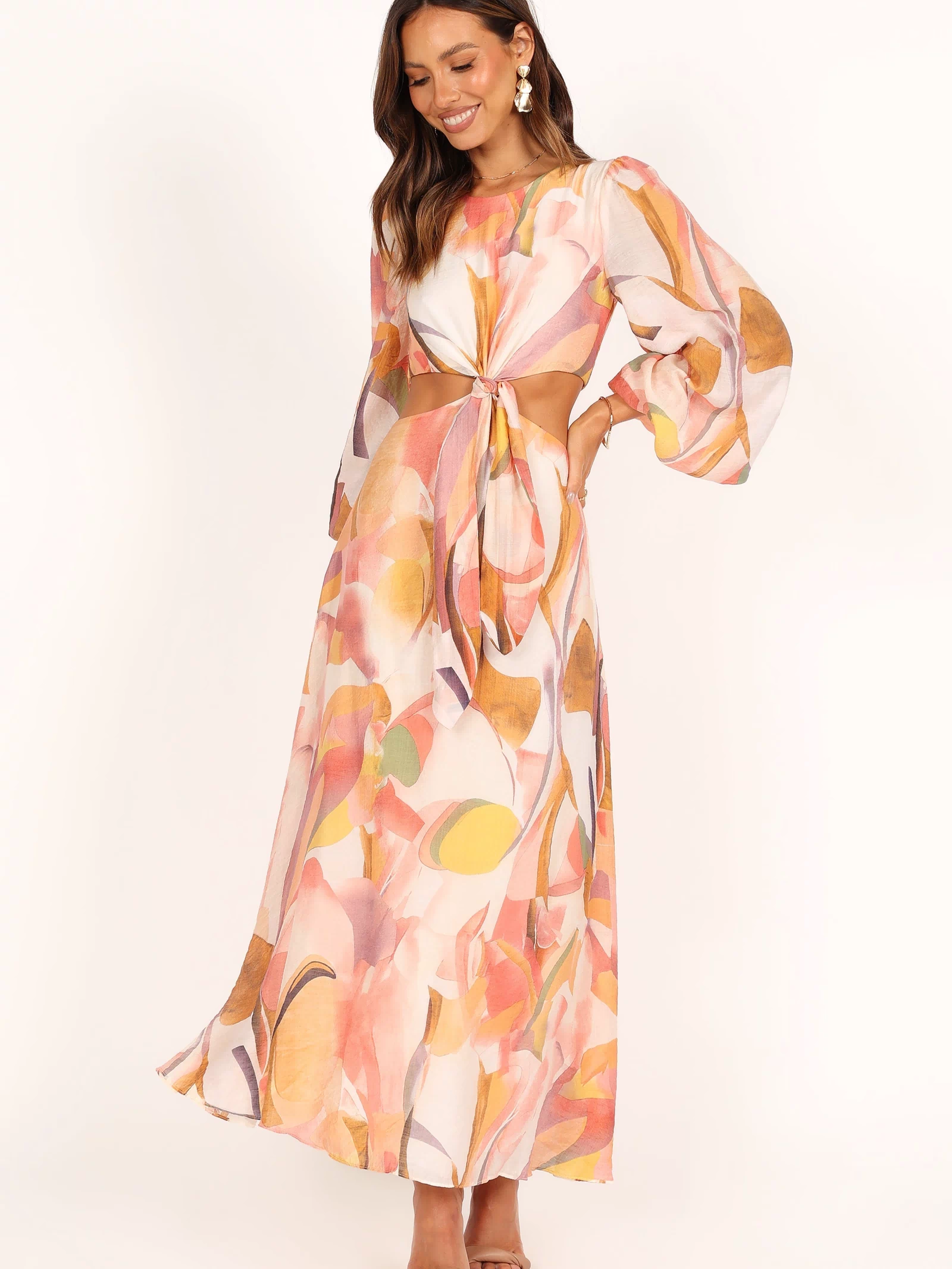 Petal and Pup USA DRESSES Laquin Long Sleeve Maxi Dress - Pink