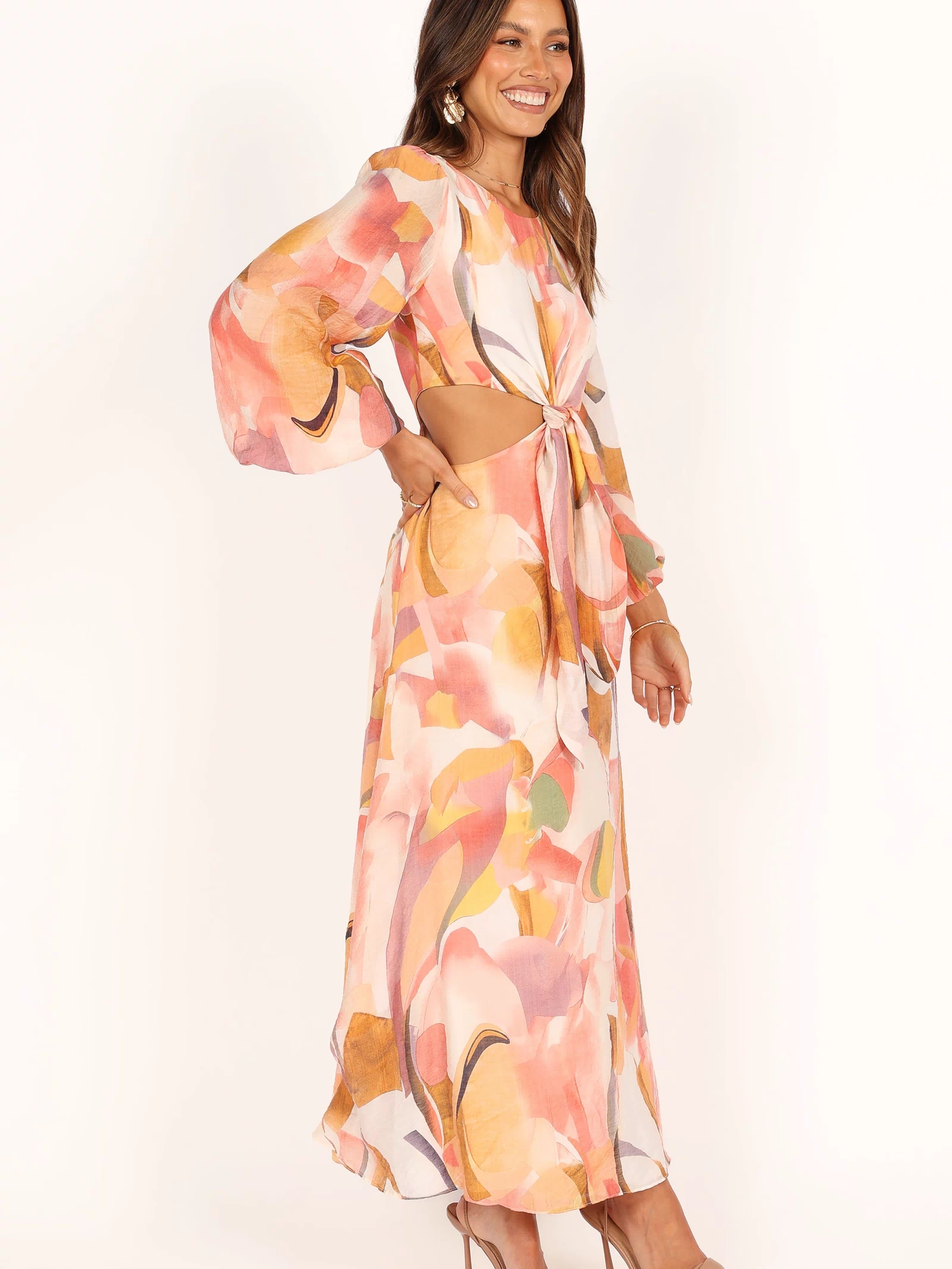 Petal and Pup USA DRESSES Laquin Long Sleeve Maxi Dress - Pink