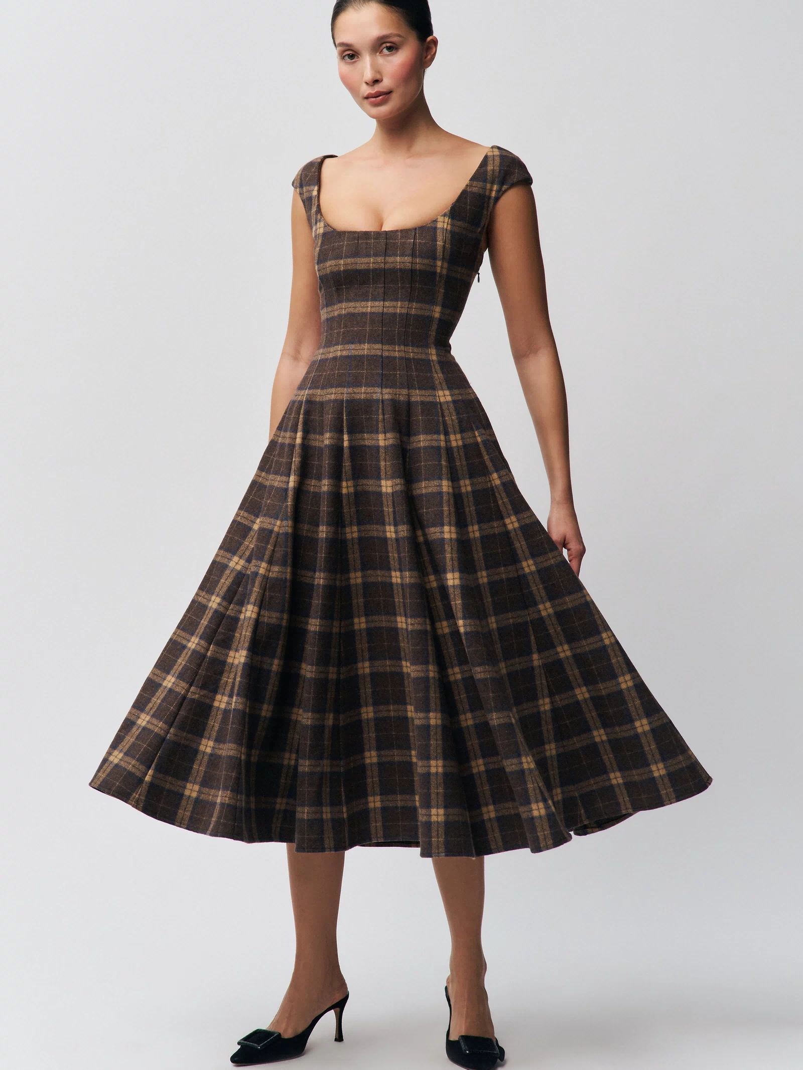 Leila Dress in Tartan Plaid