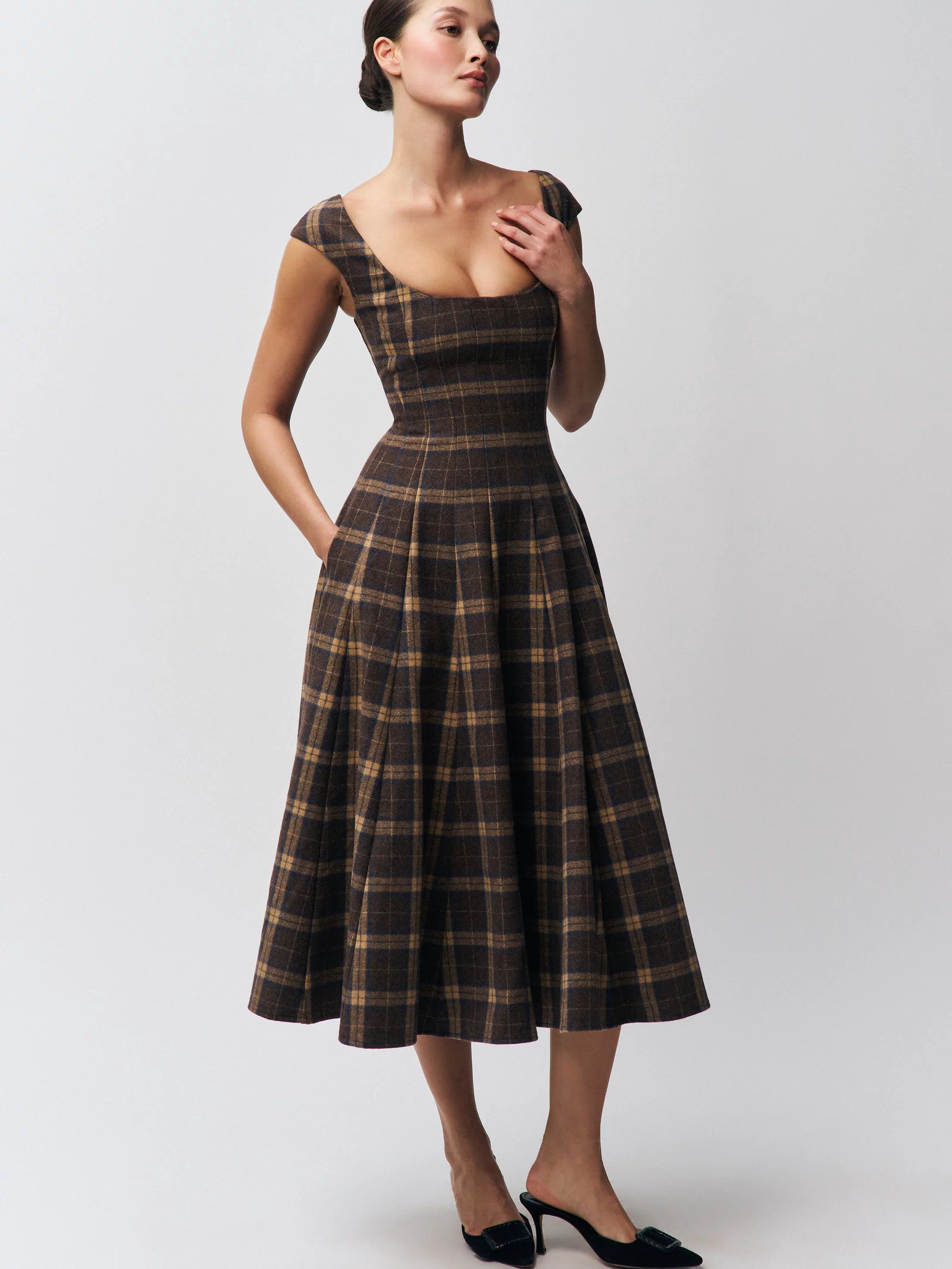 Leila Dress in Tartan Plaid