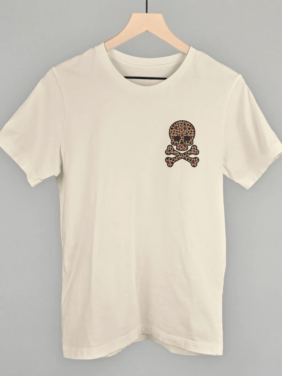 Leopard Print Skull (Left Chest)