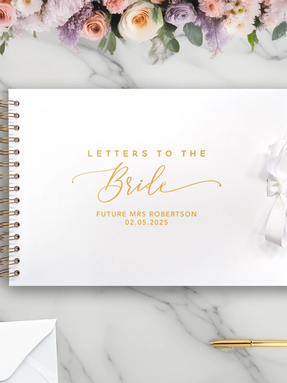Letters to the Bride Scrapbook – Personalised Wedding Memory Book Photo Album