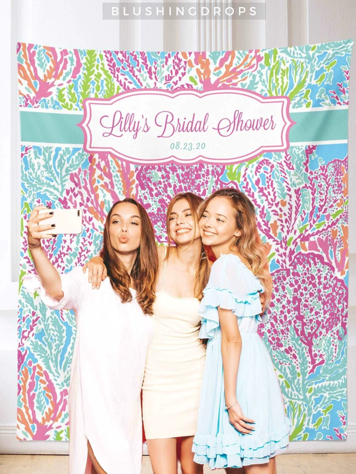 Lilly Pulitzer Inspired Bridal Shower Photo Backdrop