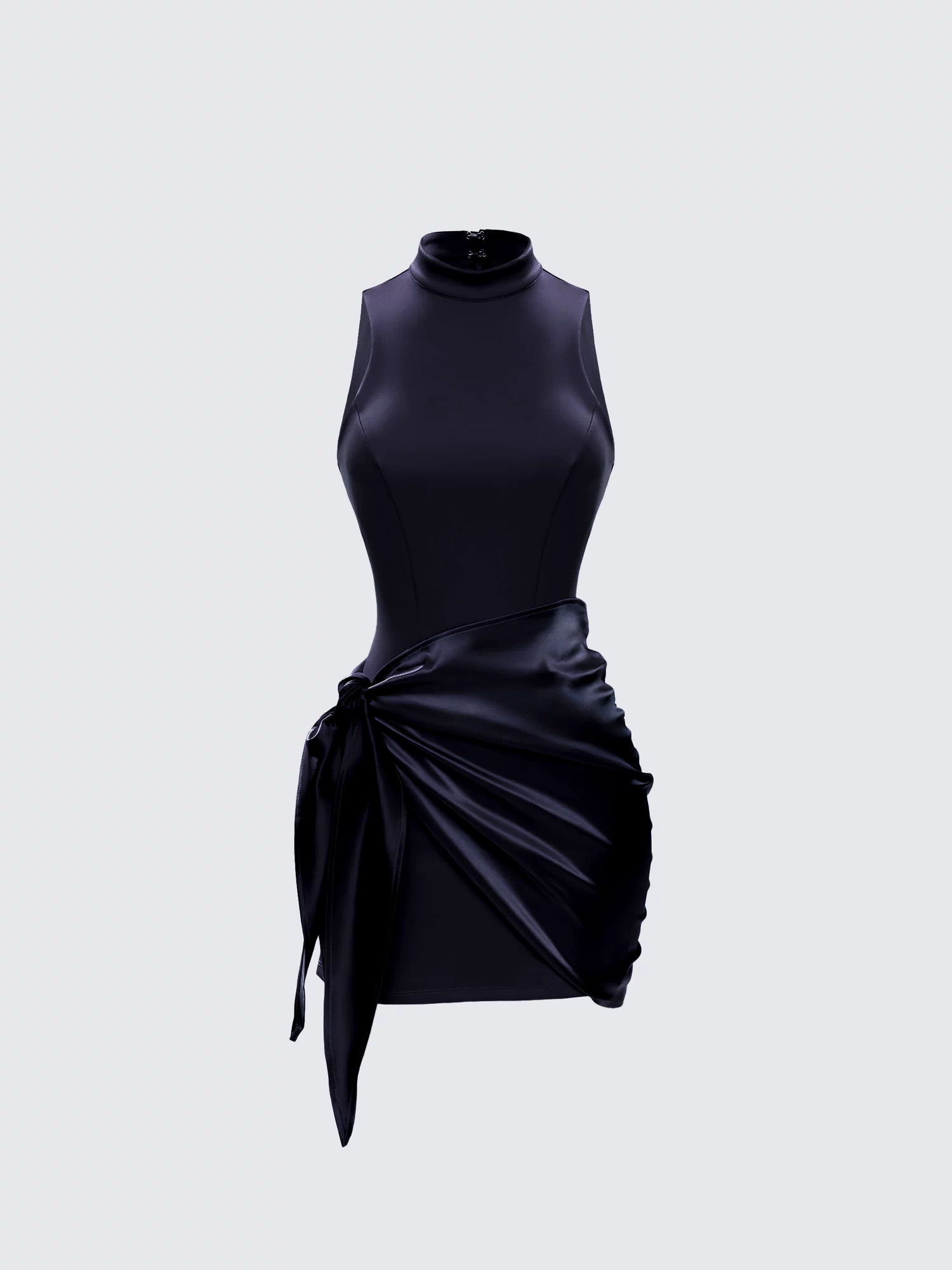 Lindsey Black Wrap Mini Dress