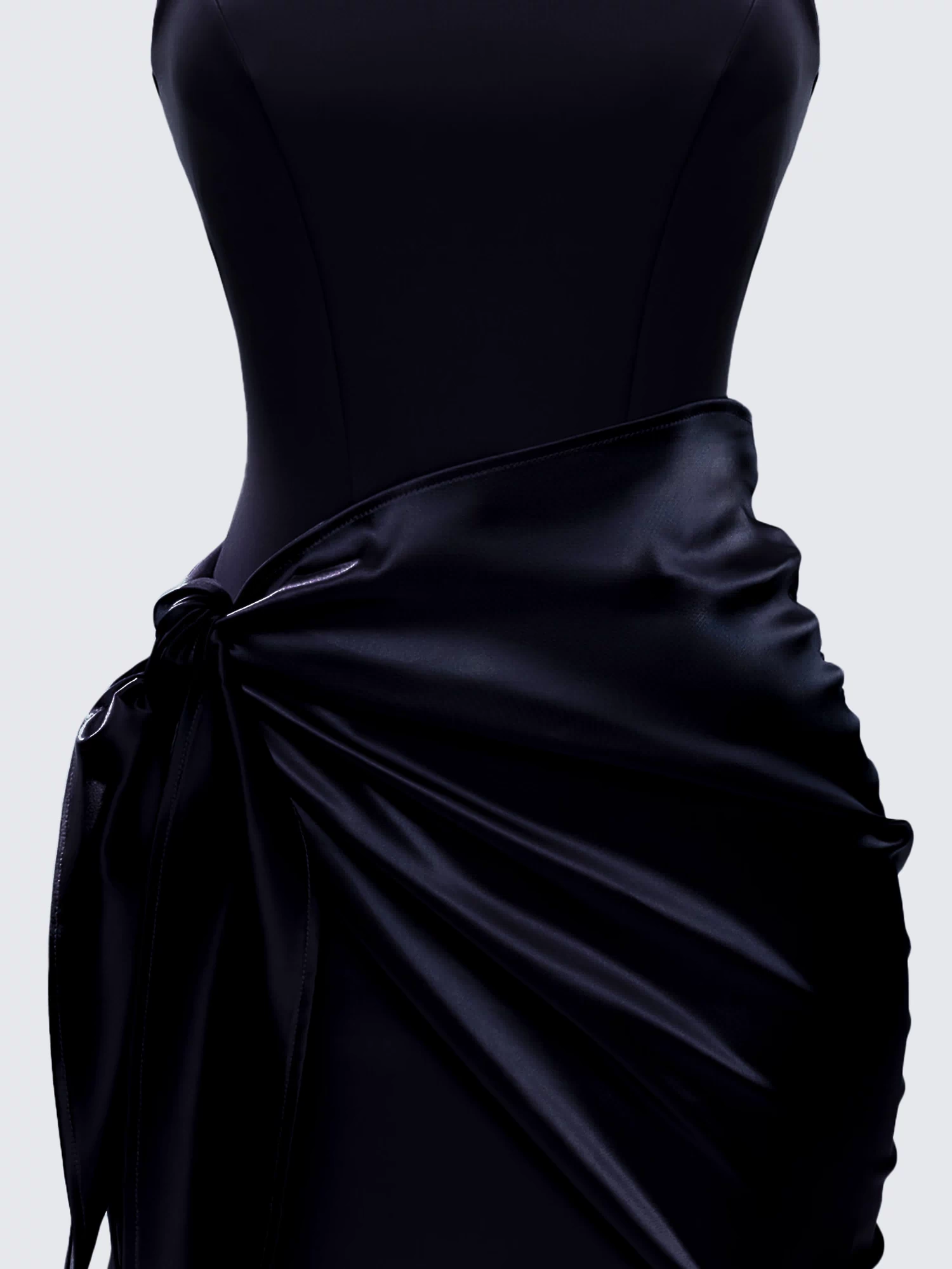 Women's black mini dress alternate angle – FINESSE