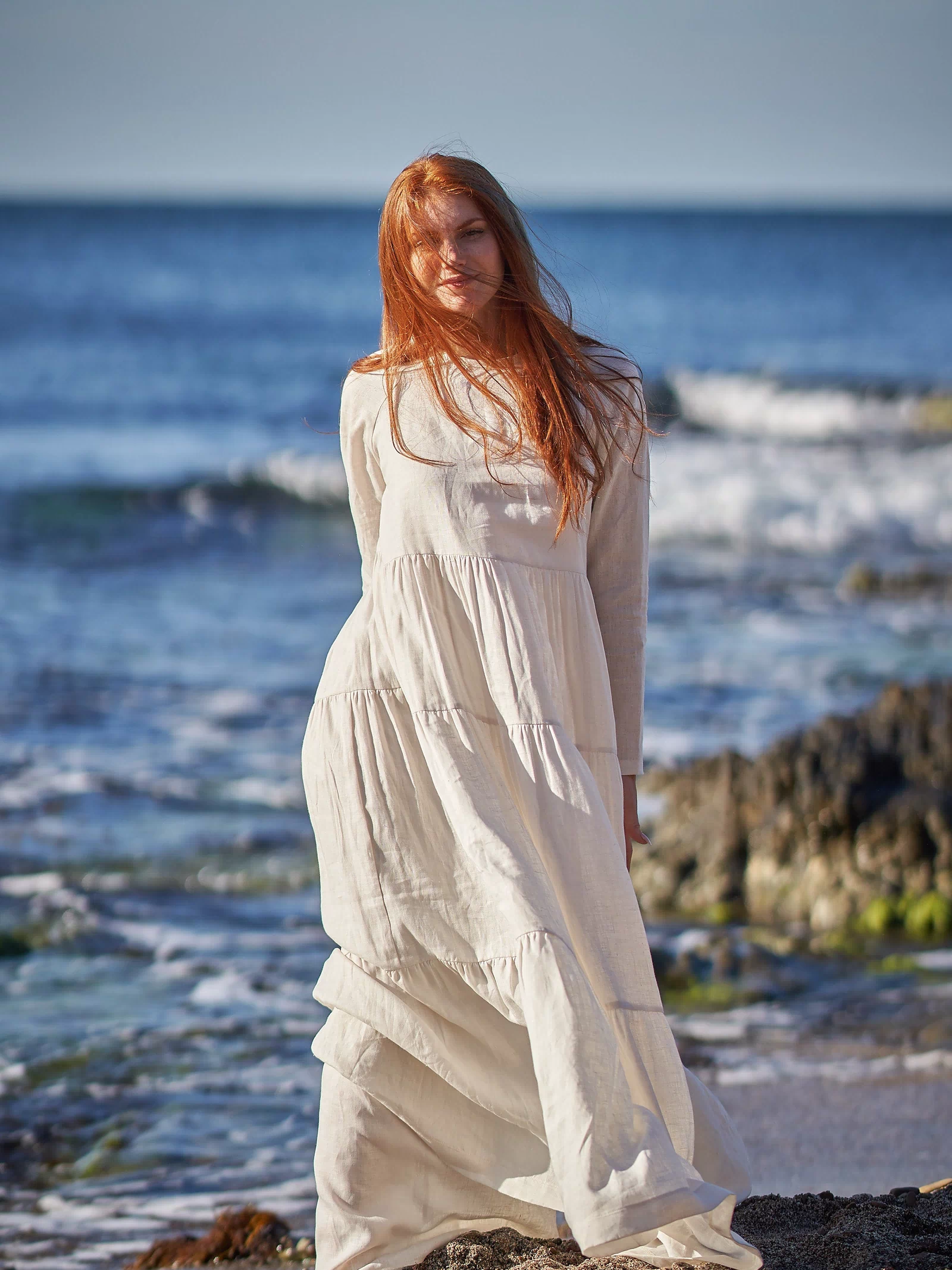 Linen Wedding Dress, VisibleArtShop