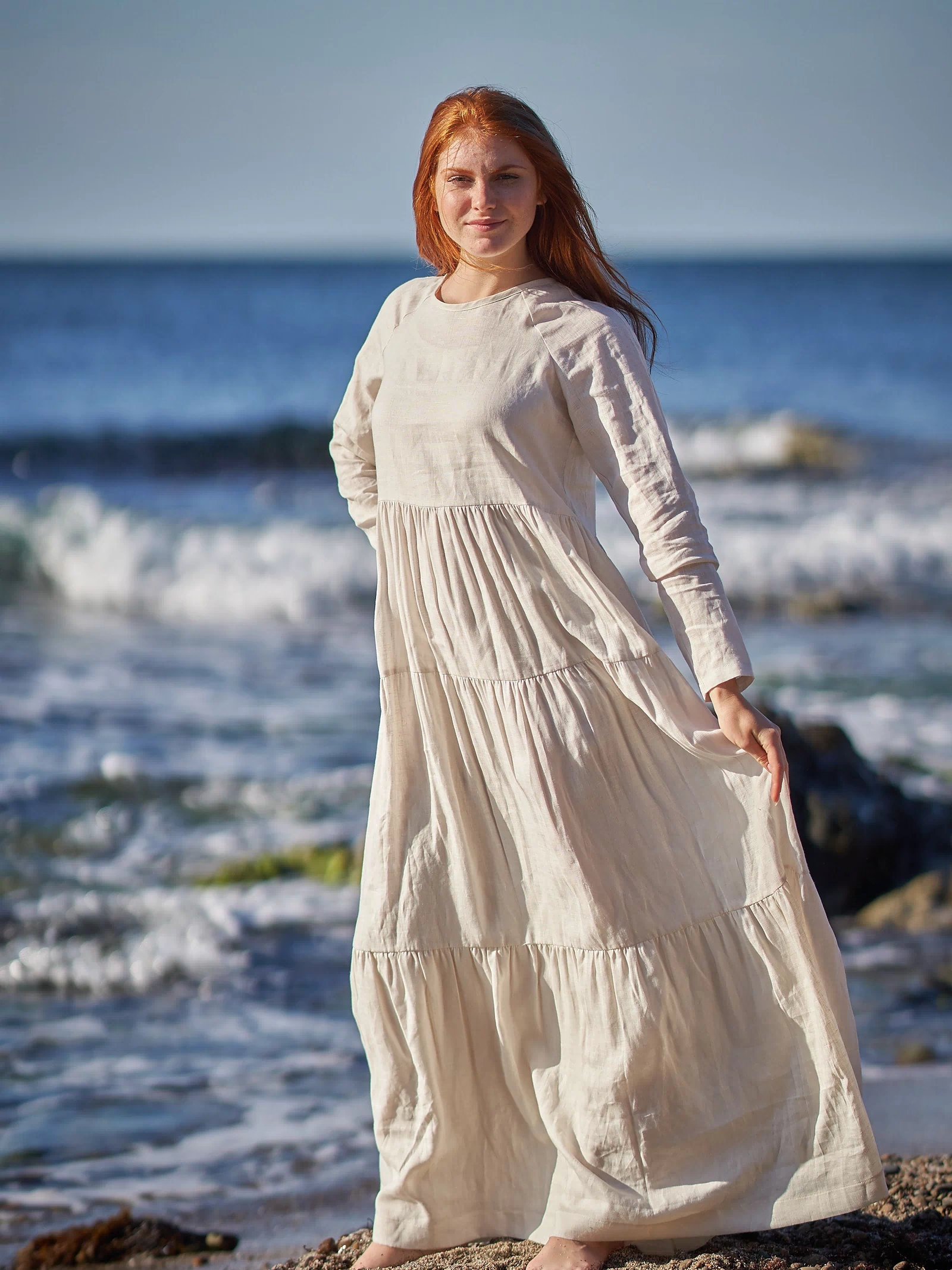 Linen Wedding Dress, VisibleArtShop