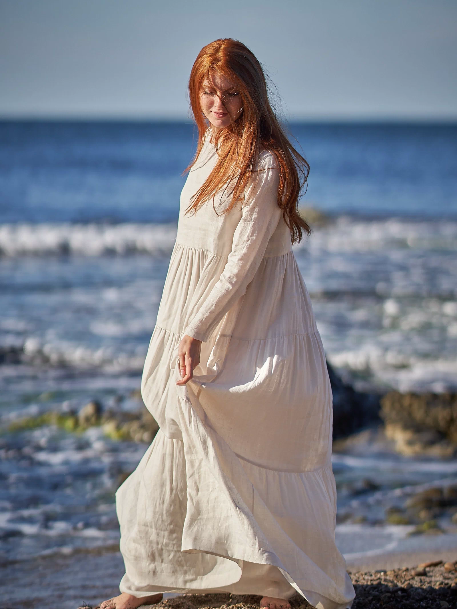 Linen Wedding Dress, VisibleArtShop