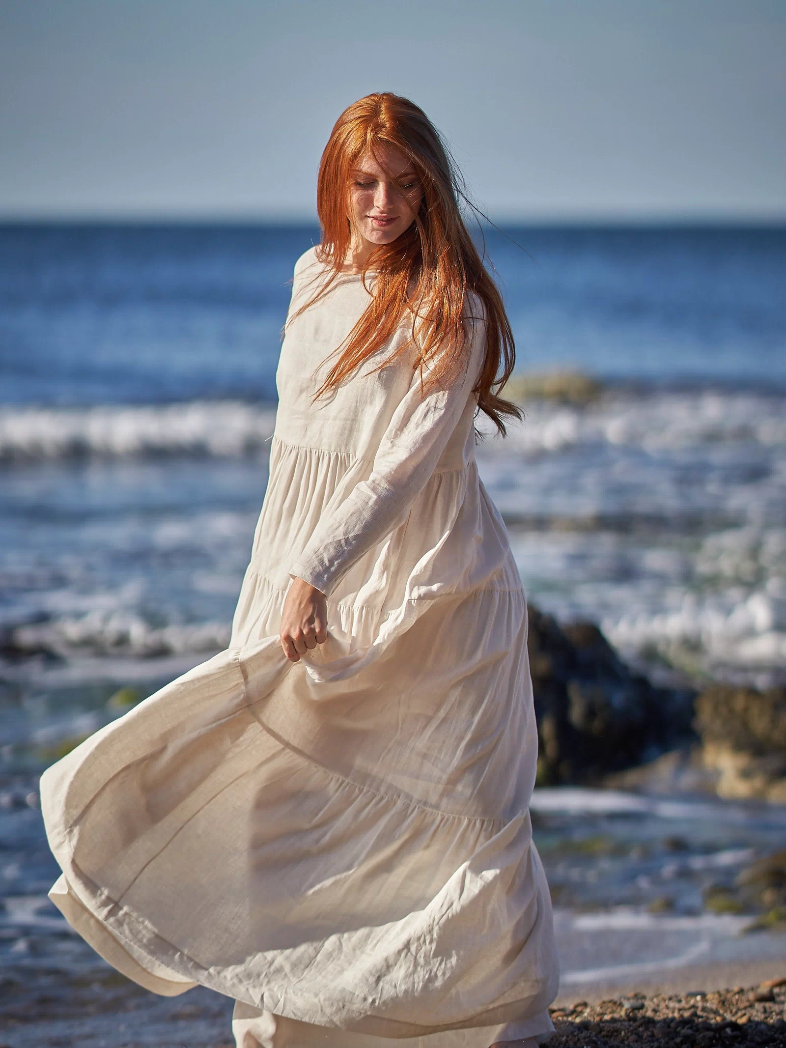 Linen Wedding Dress, VisibleArtShop