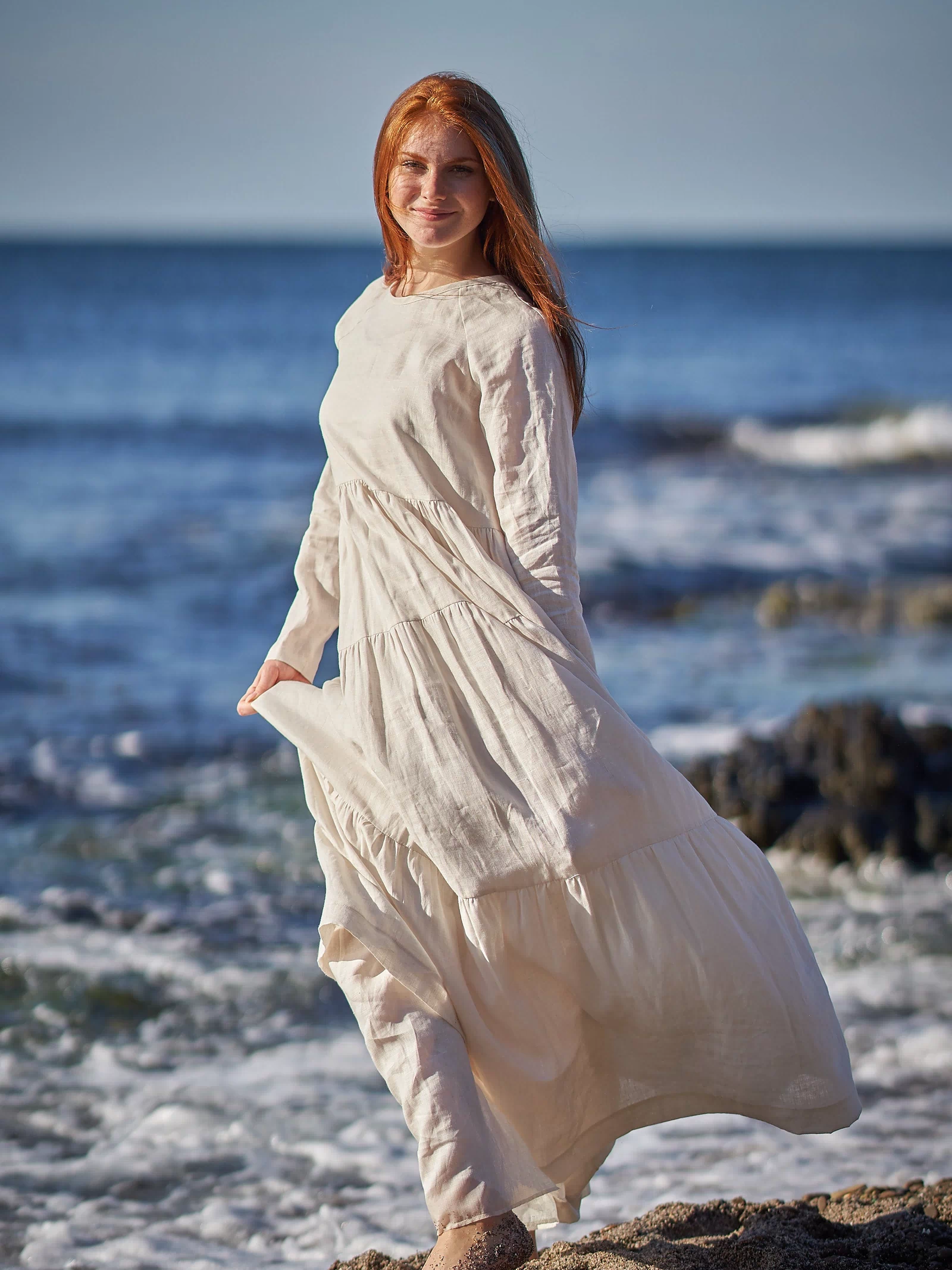 Linen Wedding Dress, VisibleArtShop
