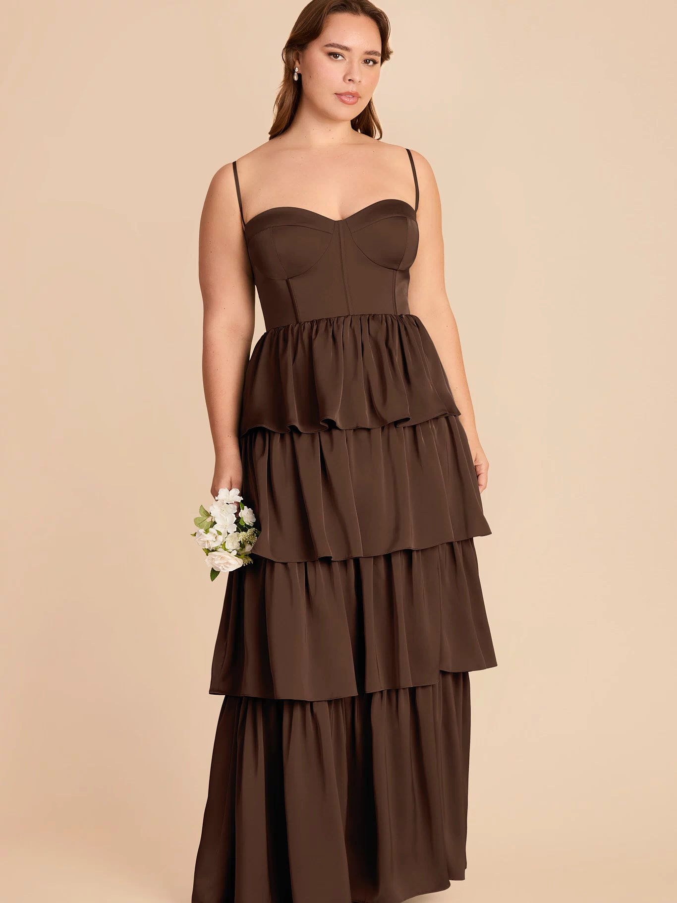 Lola Matte Satin Dress - Espresso 3X / ESPRESSO / Rush Production