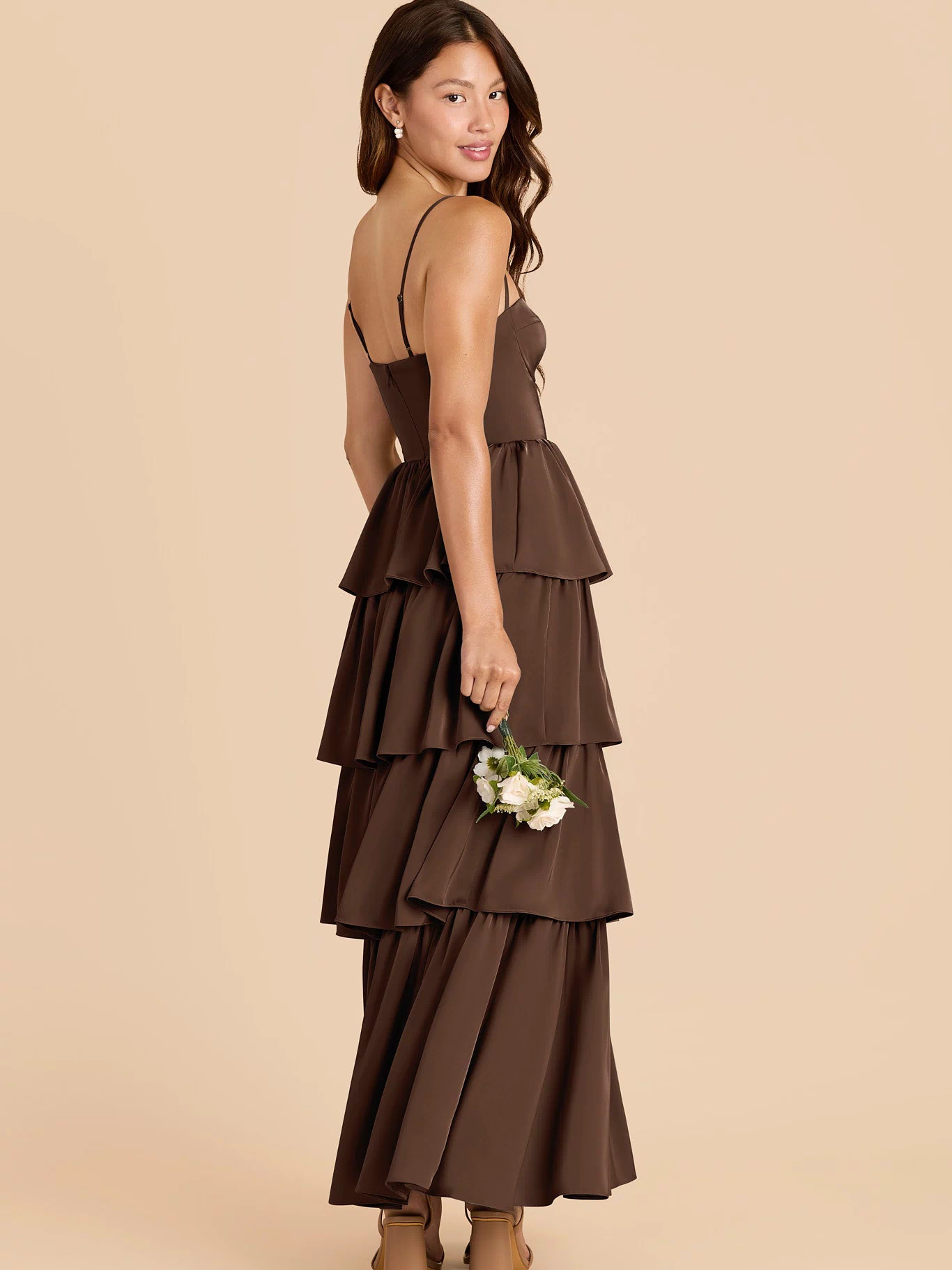 Lola Matte Satin Dress - Espresso XXL / ESPRESSO / Rush Production