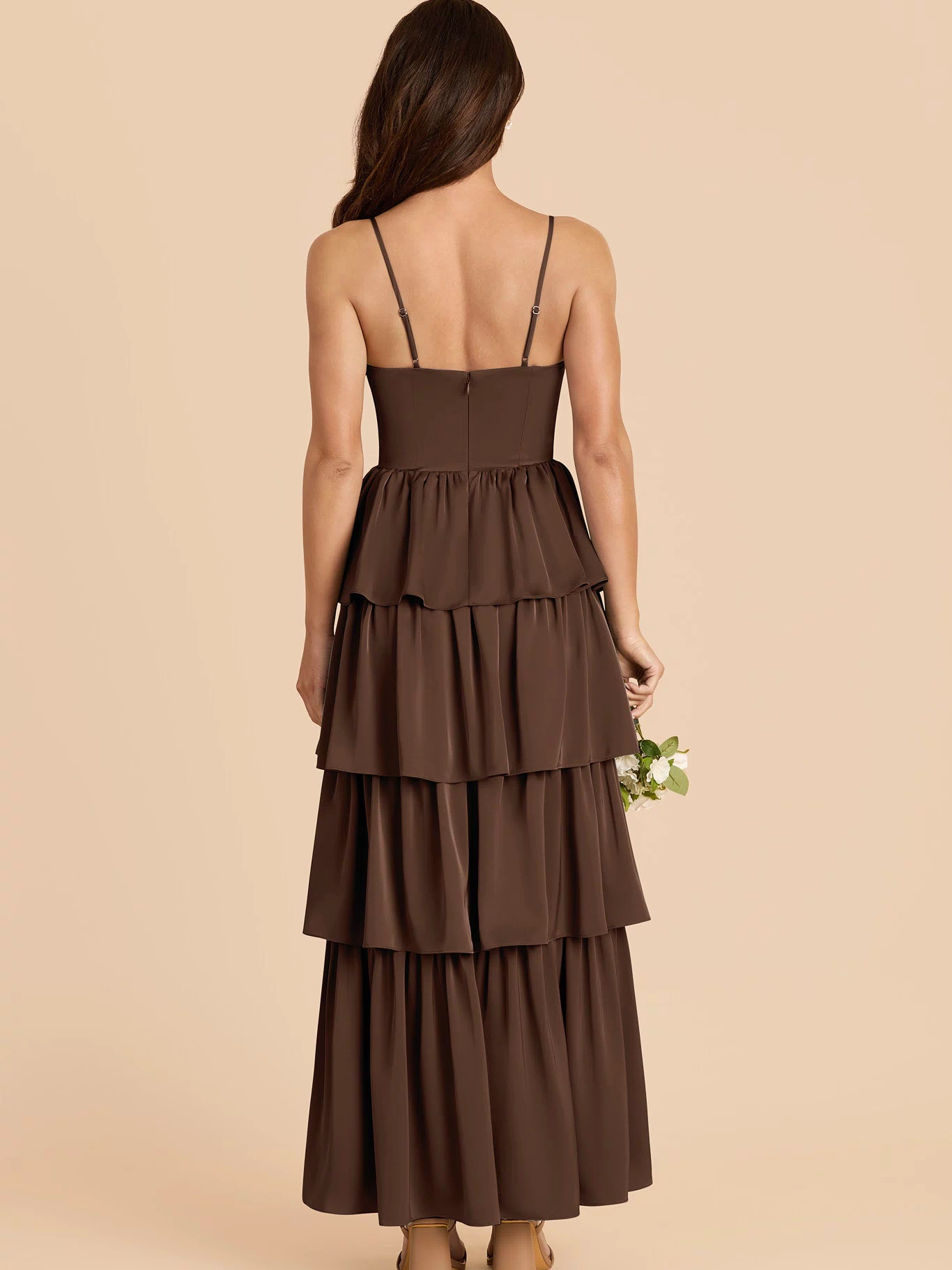 Lola Matte Satin Dress - Espresso XXL / ESPRESSO / Rush Production