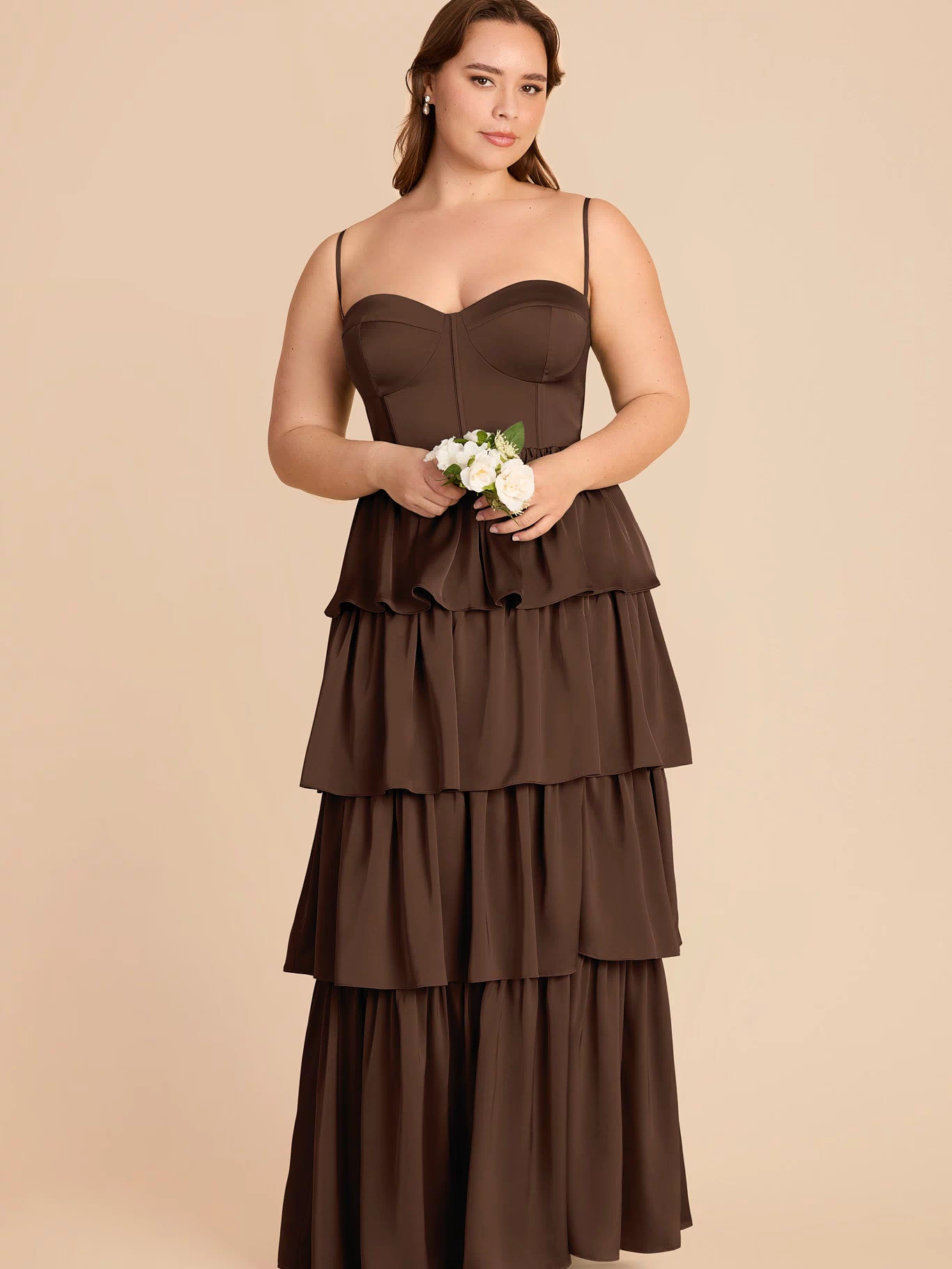 Lola Matte Satin Dress - Espresso 3X / ESPRESSO / Rush Production