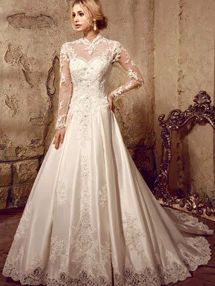Long Sleeves Victorian Style Modest Lace Dress | HL1009