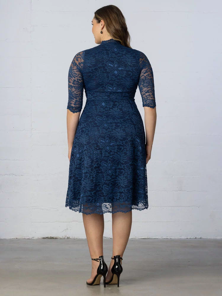 Mademoiselle Lace Cocktail Dress in Navy