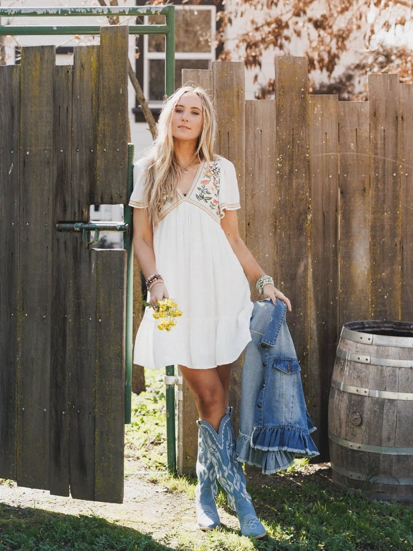 Magdaline Mini Dress - Ivory