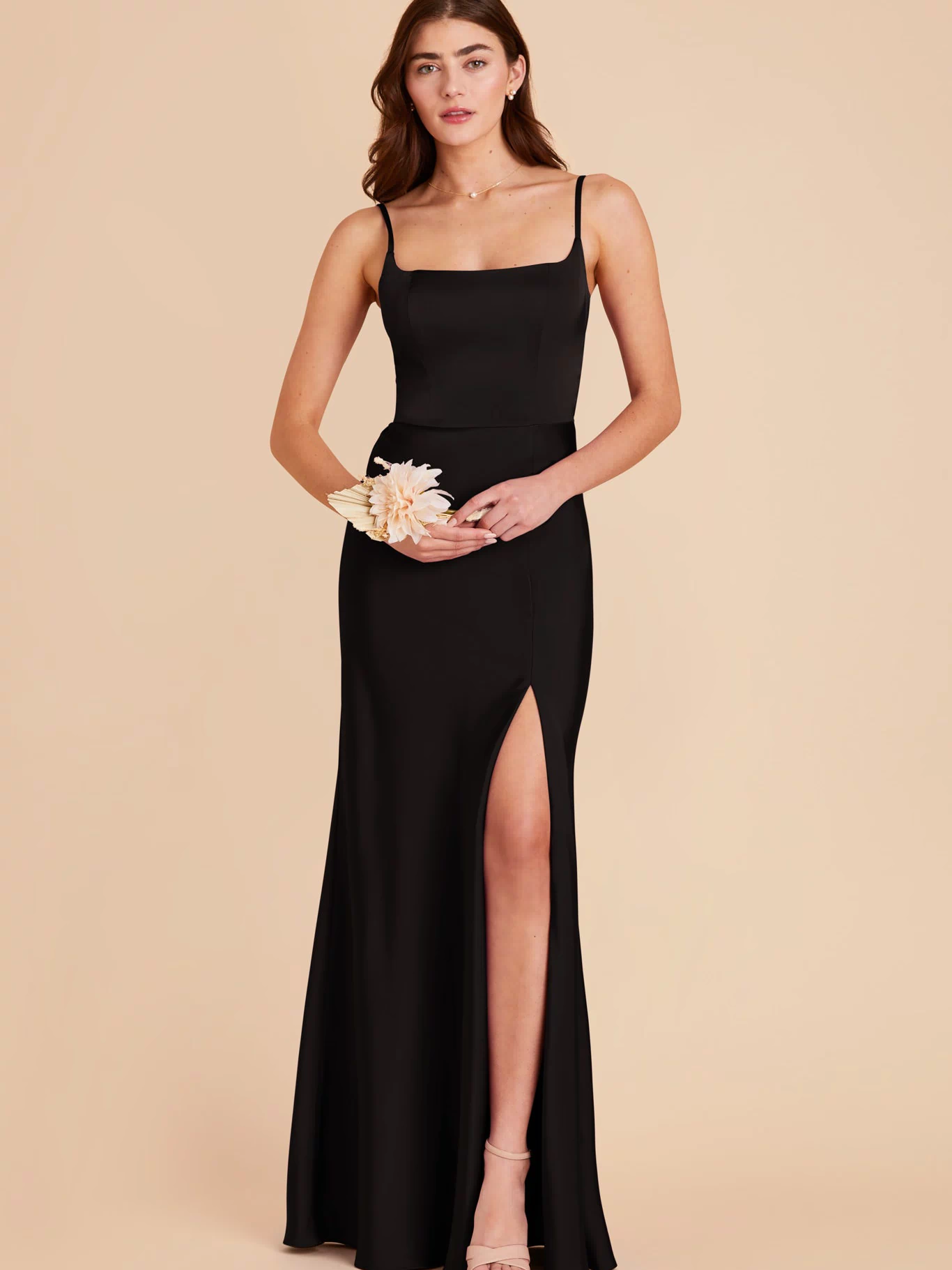 Black Mai Matte Satin Dress by Birdy Grey