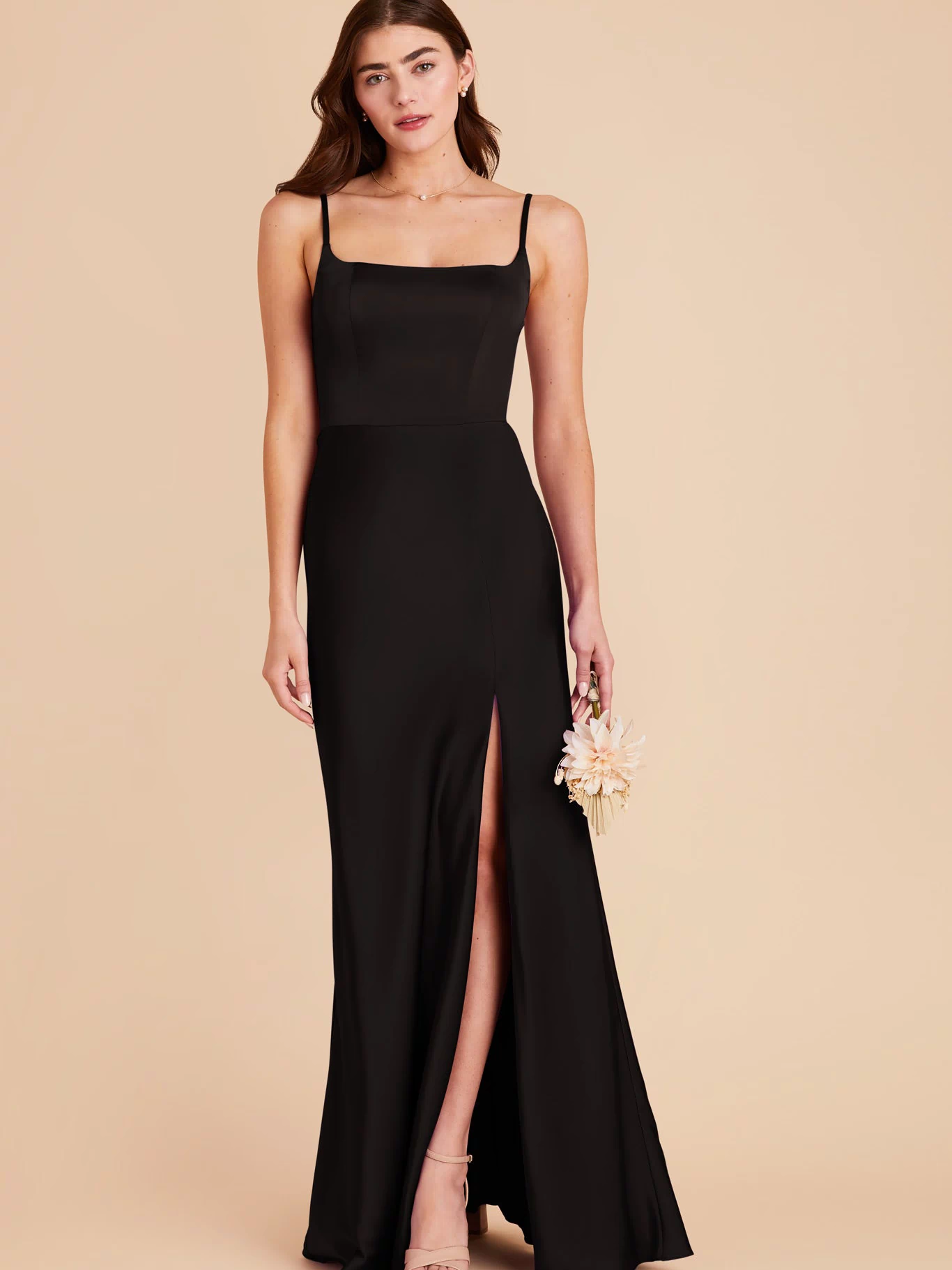Black Mai Matte Satin Dress by Birdy Grey